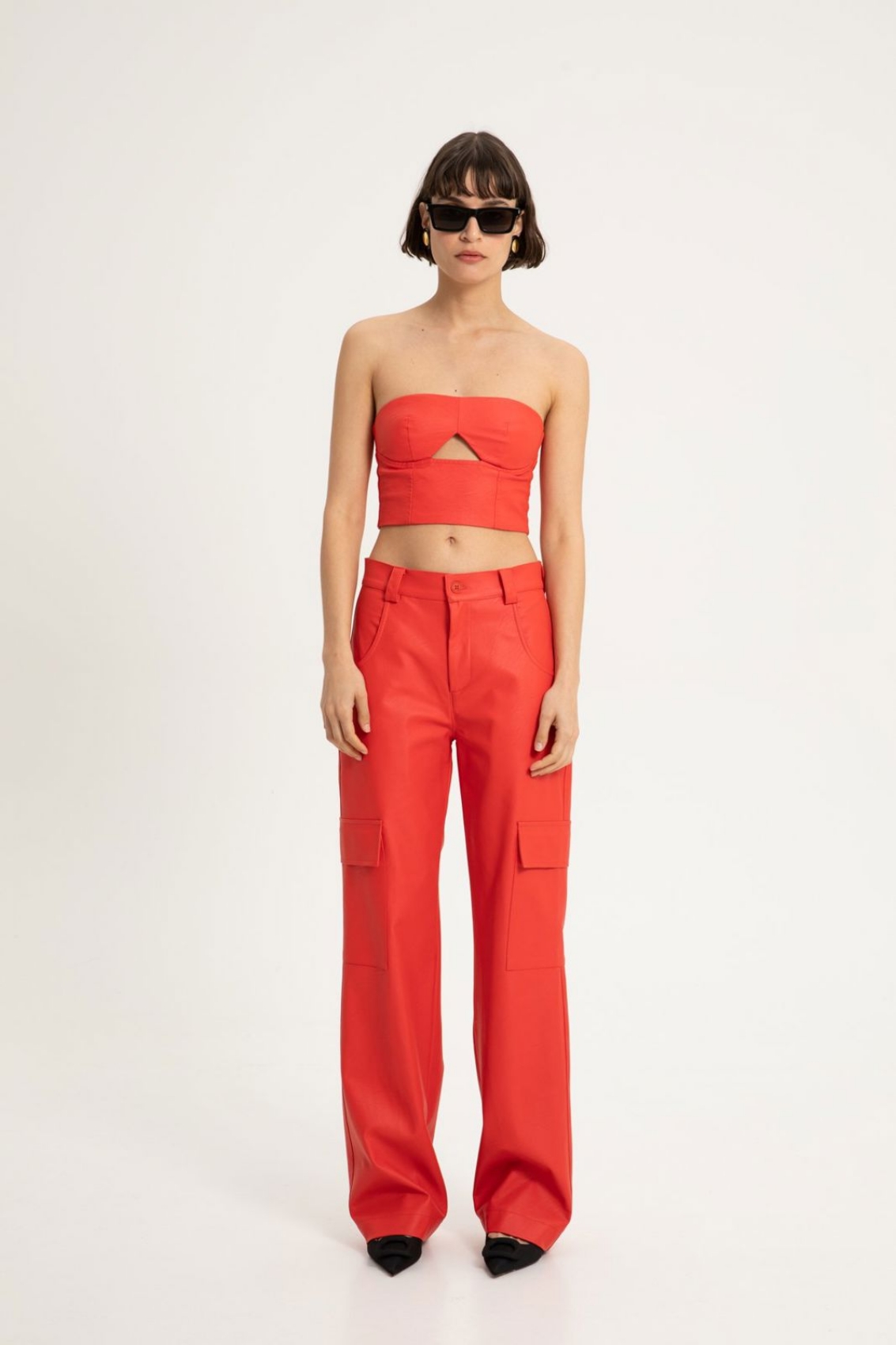 Picture of Delia Faux Leather Cargo Pants