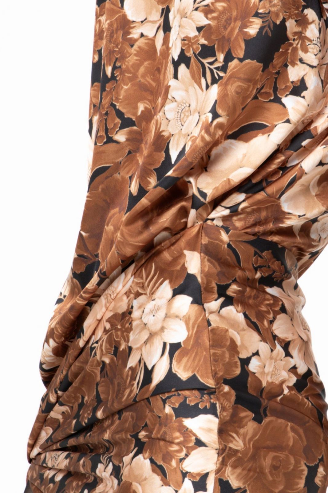 Picture of Brown Dahlia Mini Wrap Tie Detail Dress