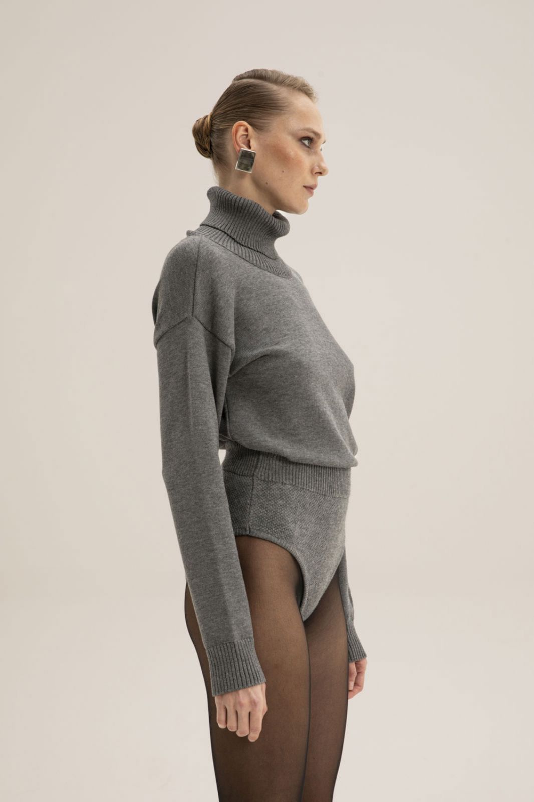 Picture of Colette Grey High Waisted Knit Shorts