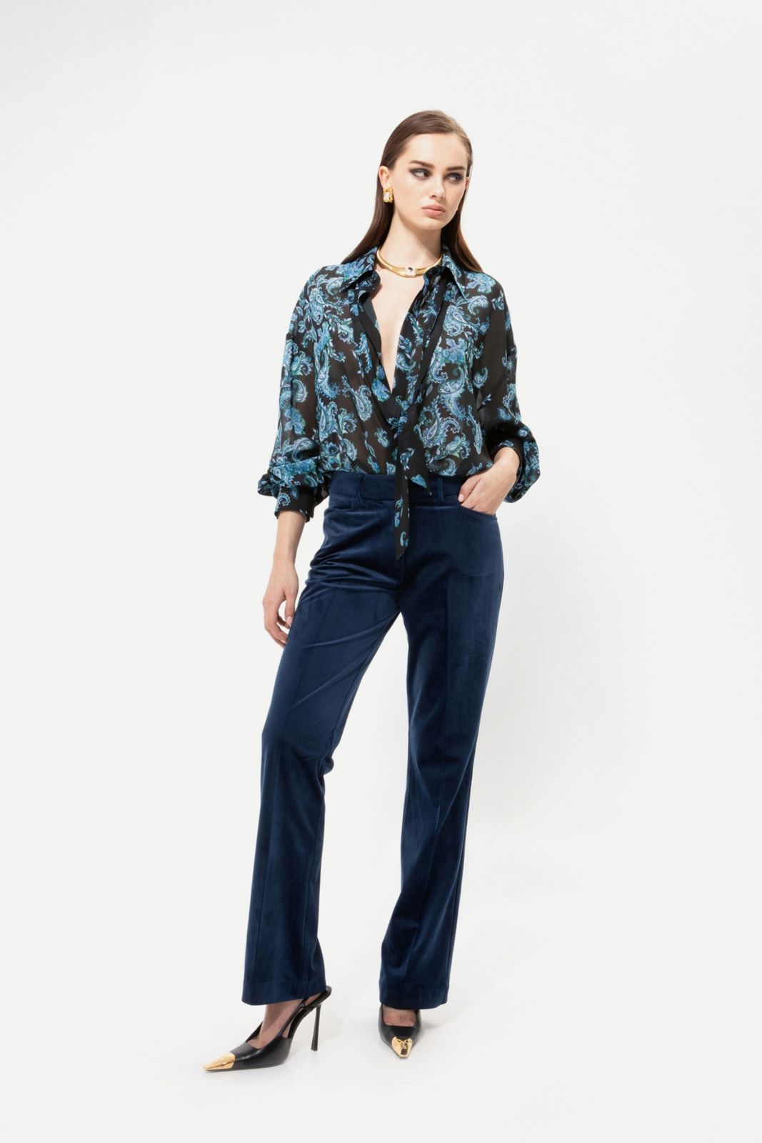 Picture of Velour Royal Blue Pants