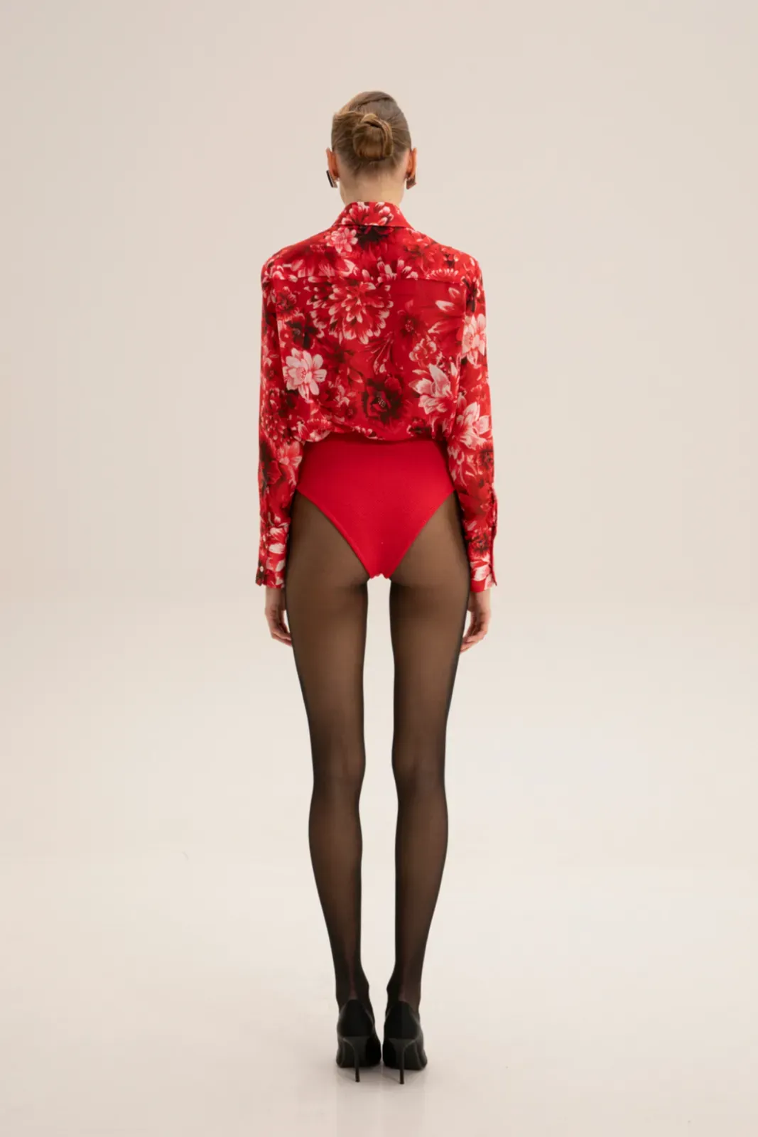 Picture of Colette Red High Waisted Knit Shorts