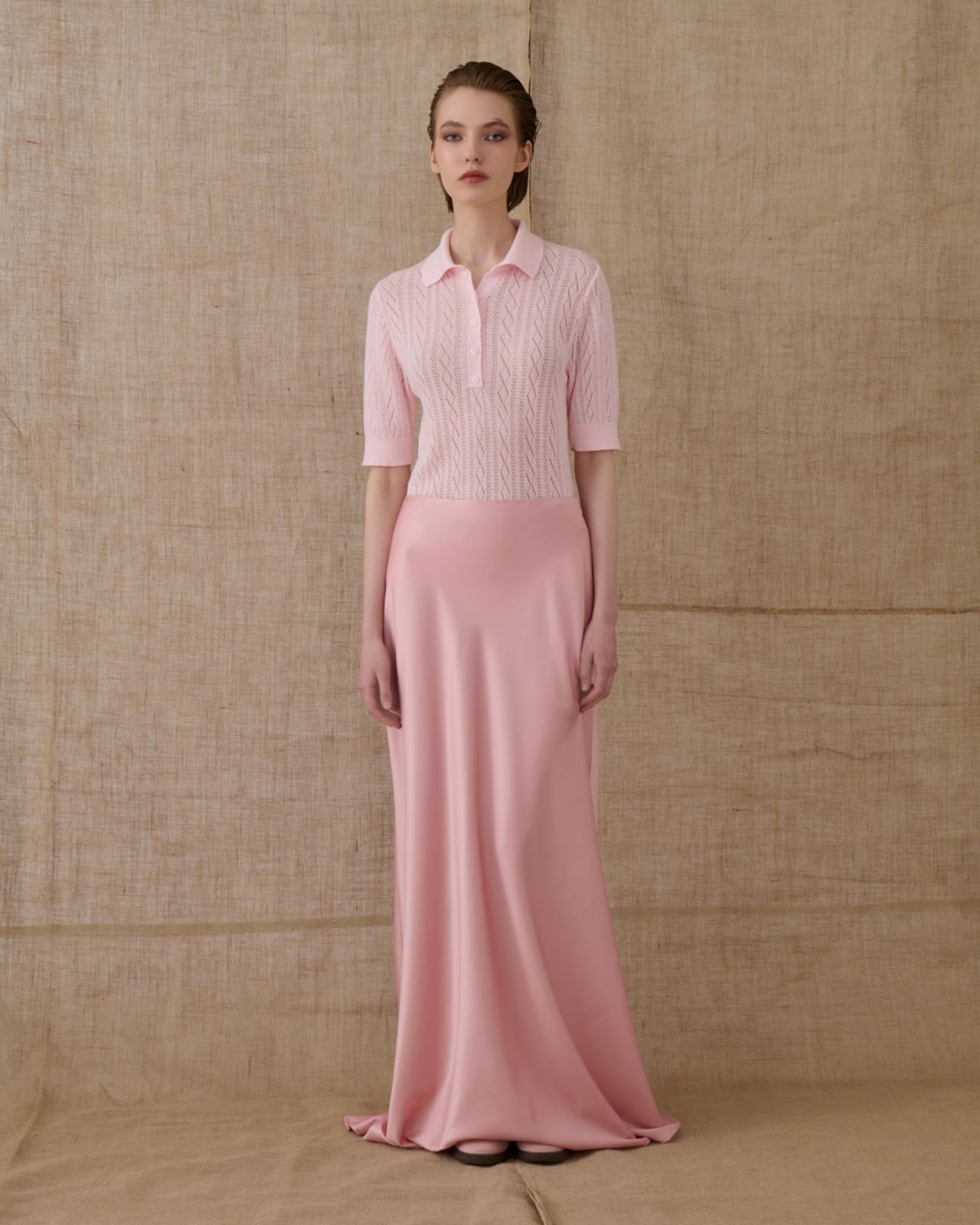 Picture of Pink Polo Knitted T-Shirt