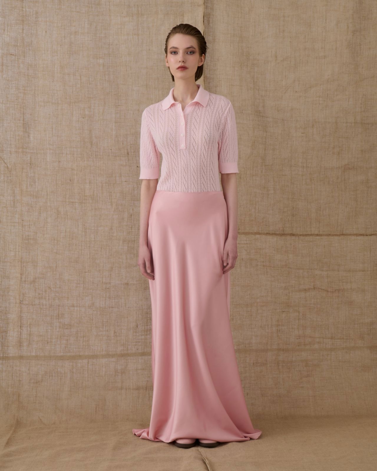 Picture of Dusty Pink Satin Mermaid Skirt