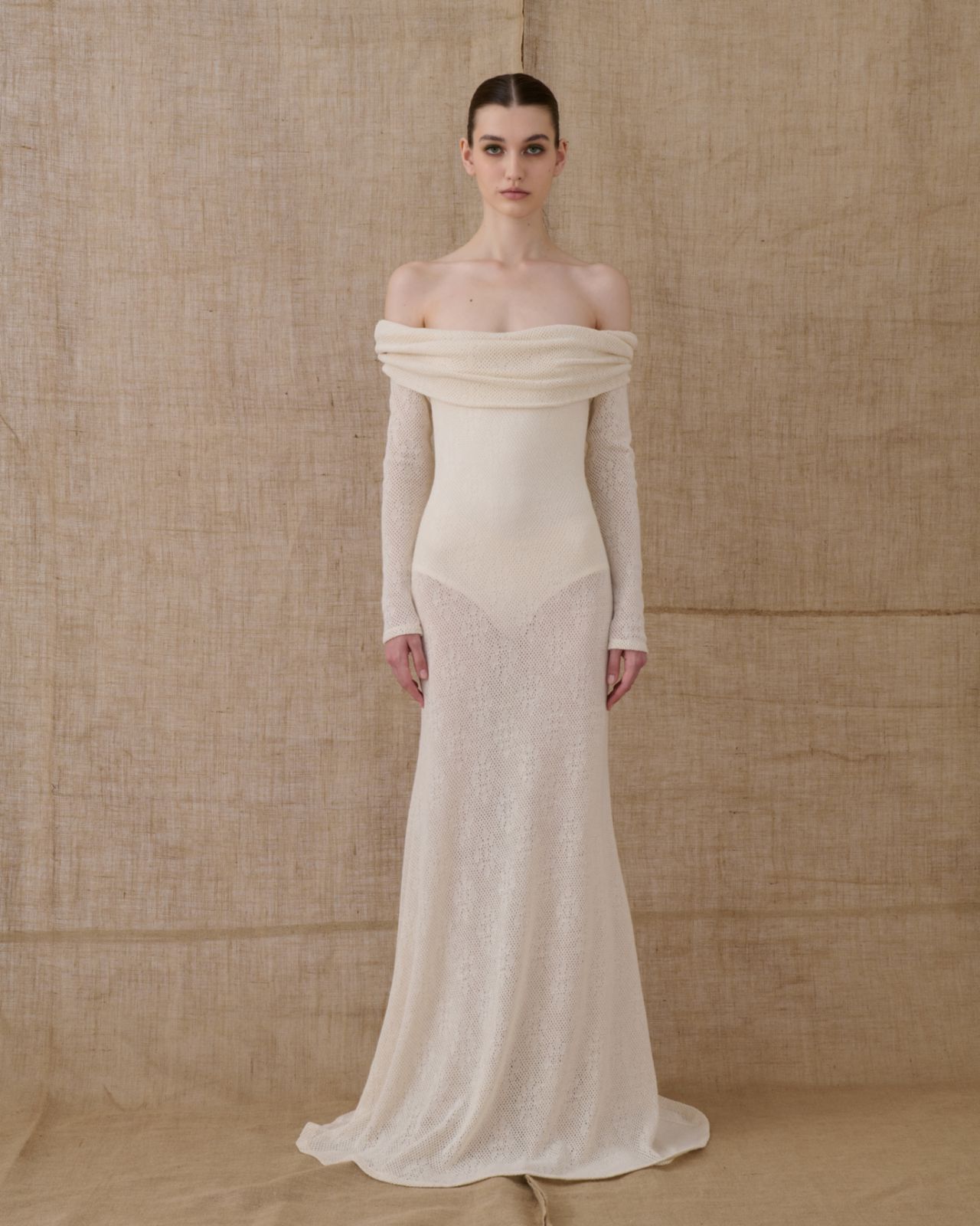 Picture of Ecru Crocheted Maxi Dress