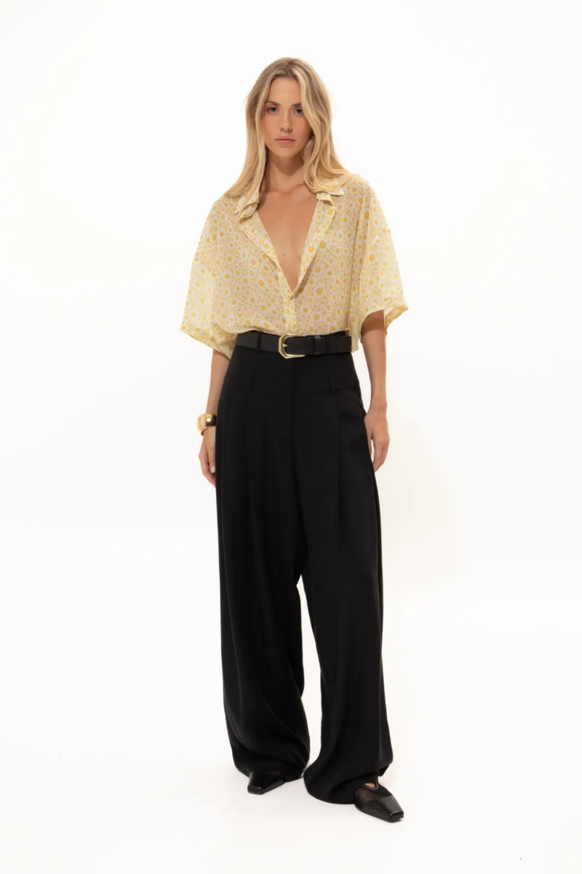 Picture of Black Double-Belted Pants