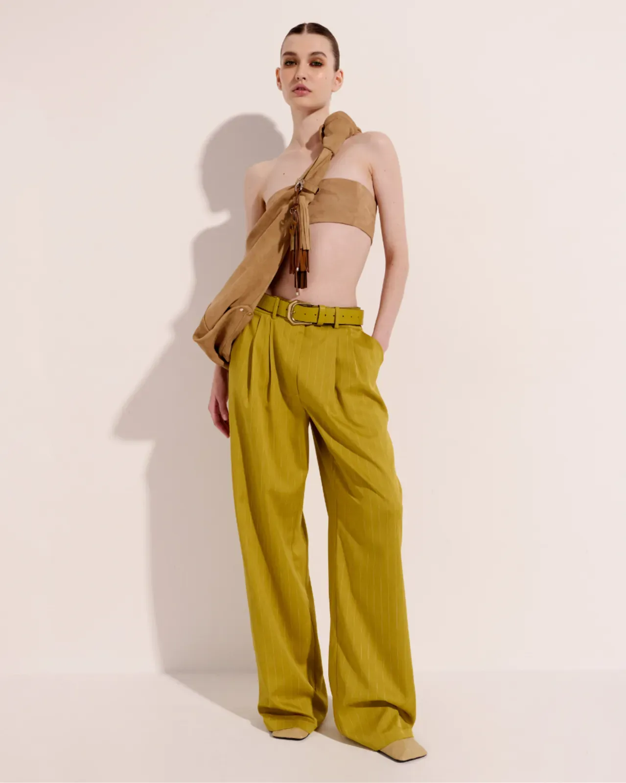 Picture of Striped Pants in Lime Green