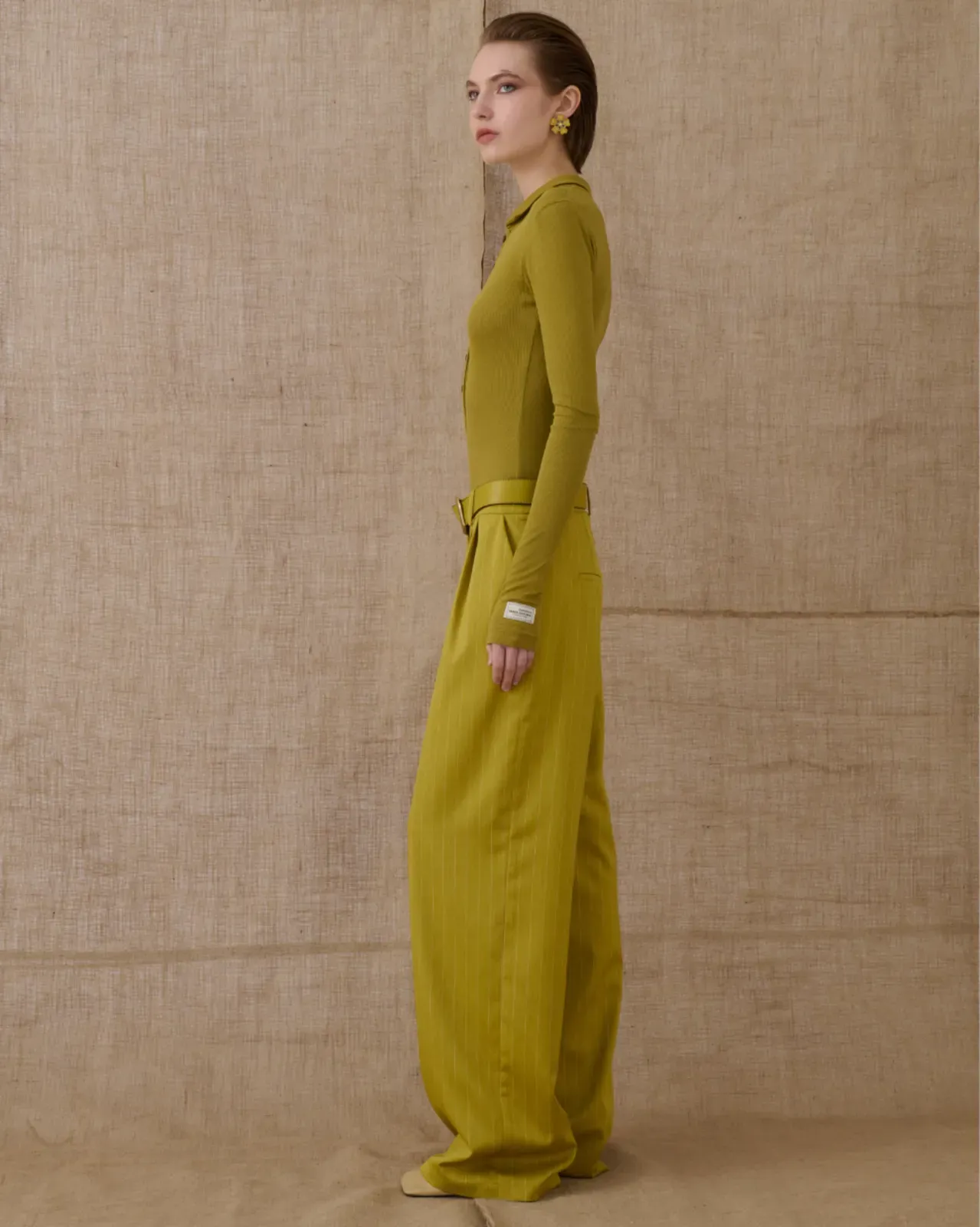 Picture of Striped Pants in Lime Green