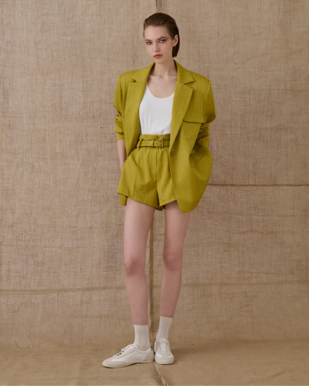 Picture of Striped Blazer in Lime Green