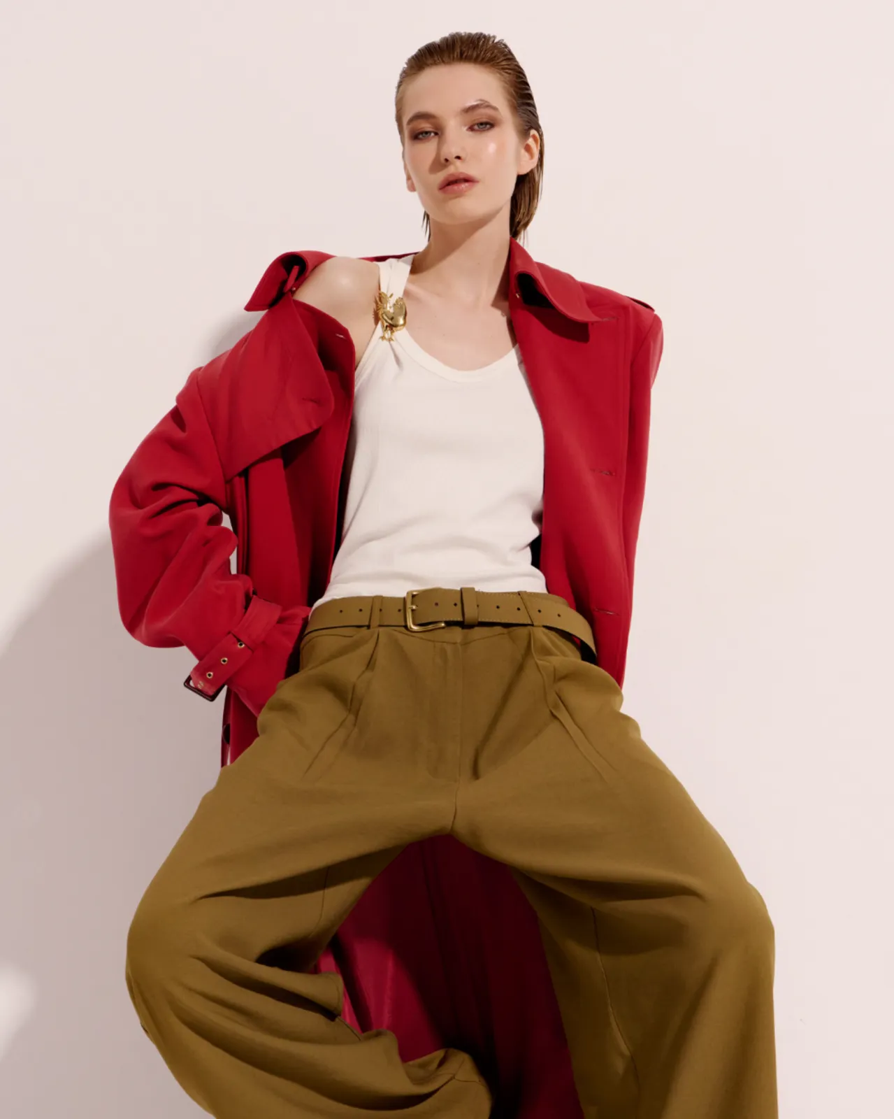 Picture of Sanguine Red Trench Coat