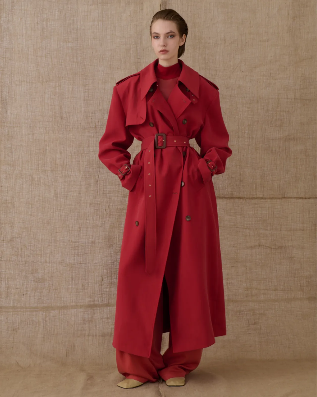 Picture of Sanguine Red Trench Coat