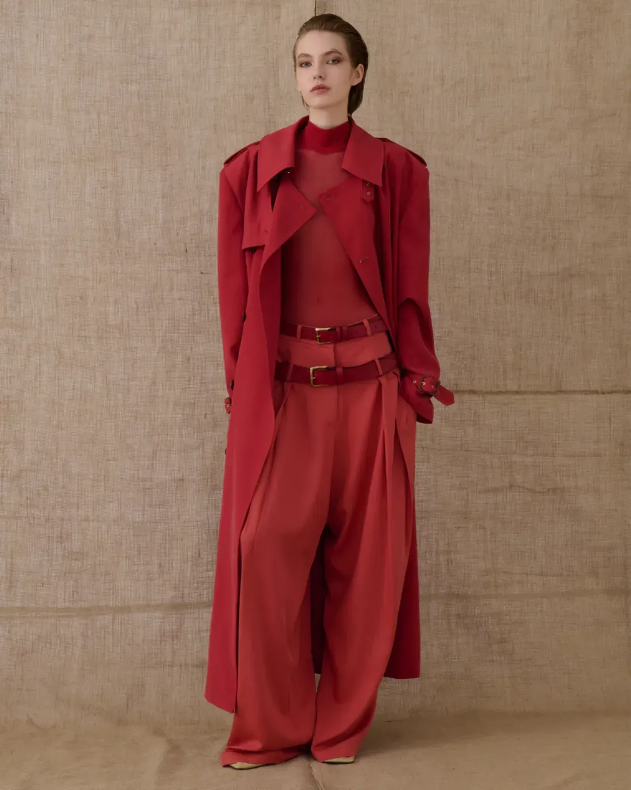 Picture of Sanguine Red Trench Coat