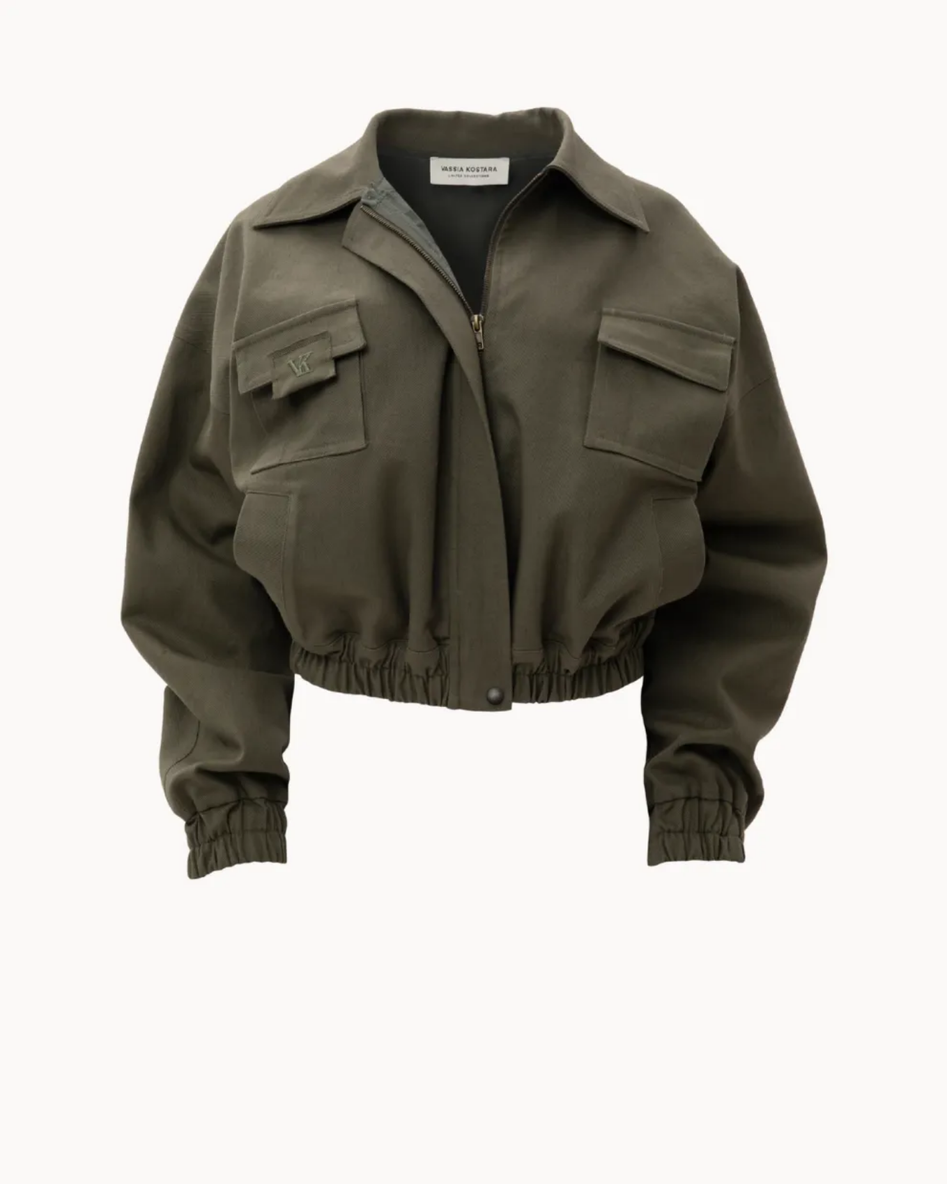 Picture of Khaki Denim Jacket with Logo Embroidery