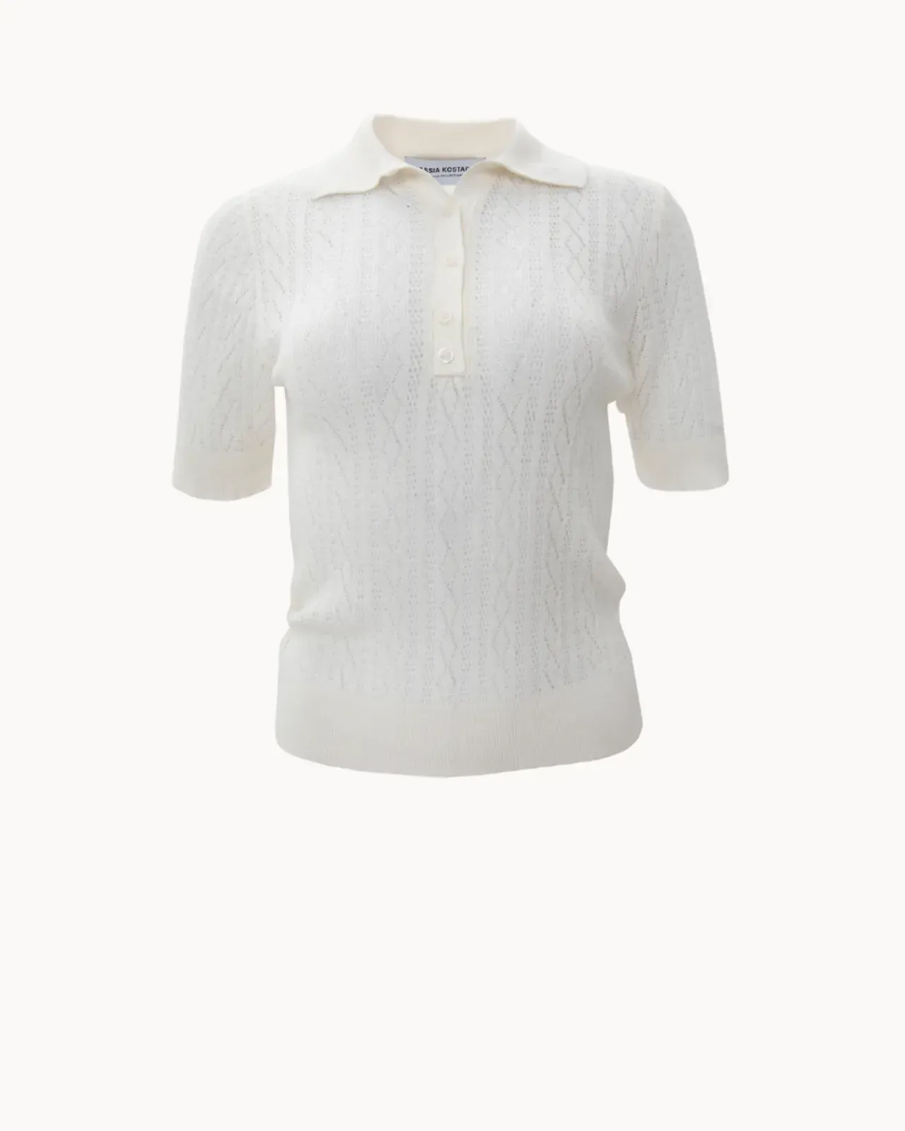 Picture of Ecru Polo Knitted T-Shirt