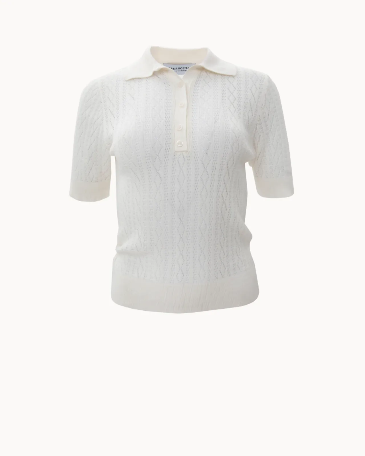 Picture of Ecru Polo Knitted T-Shirt