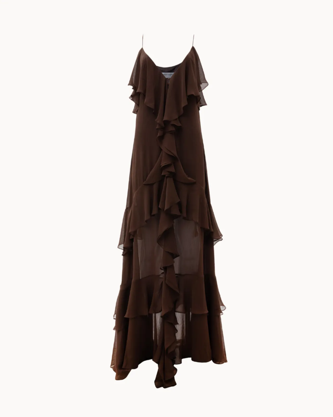Picture of Brown Ruffled Maxi Dress
