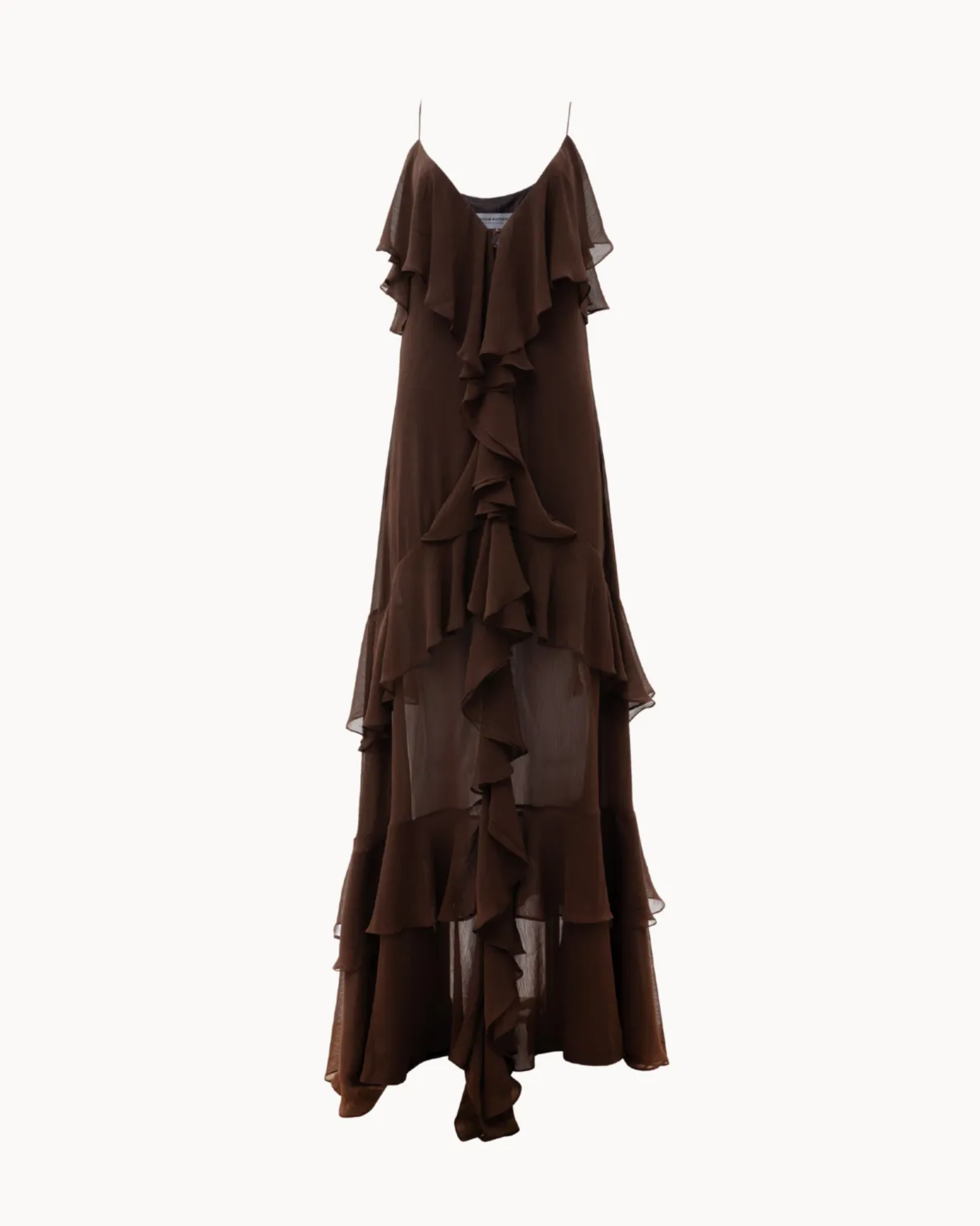 Picture of Brown Ruffled Maxi Dress