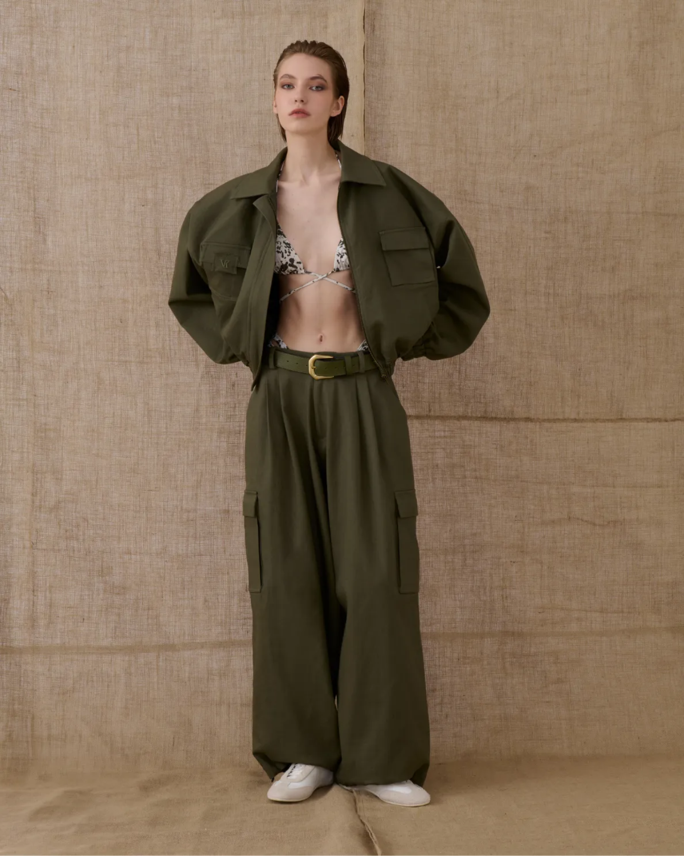 Picture of Khaki Leather Belt