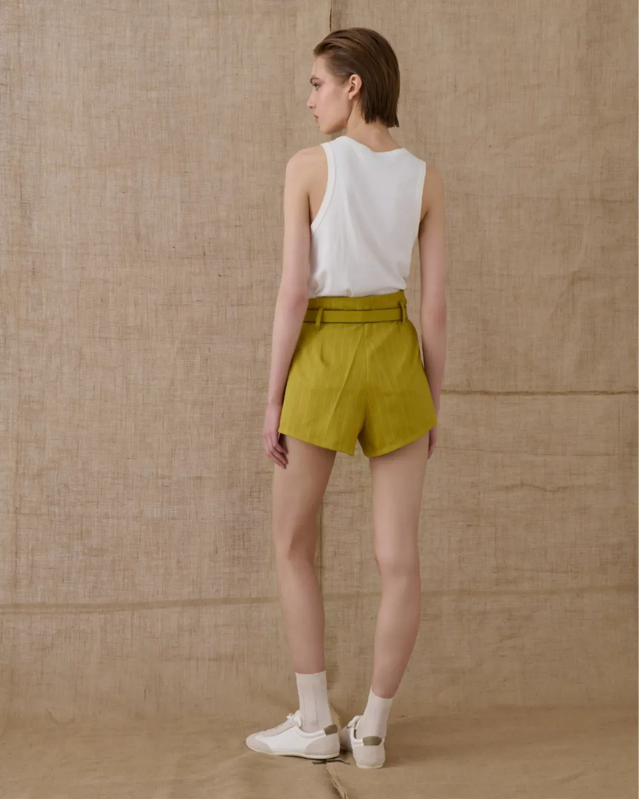 Picture of Striped Shorts in Lime Green