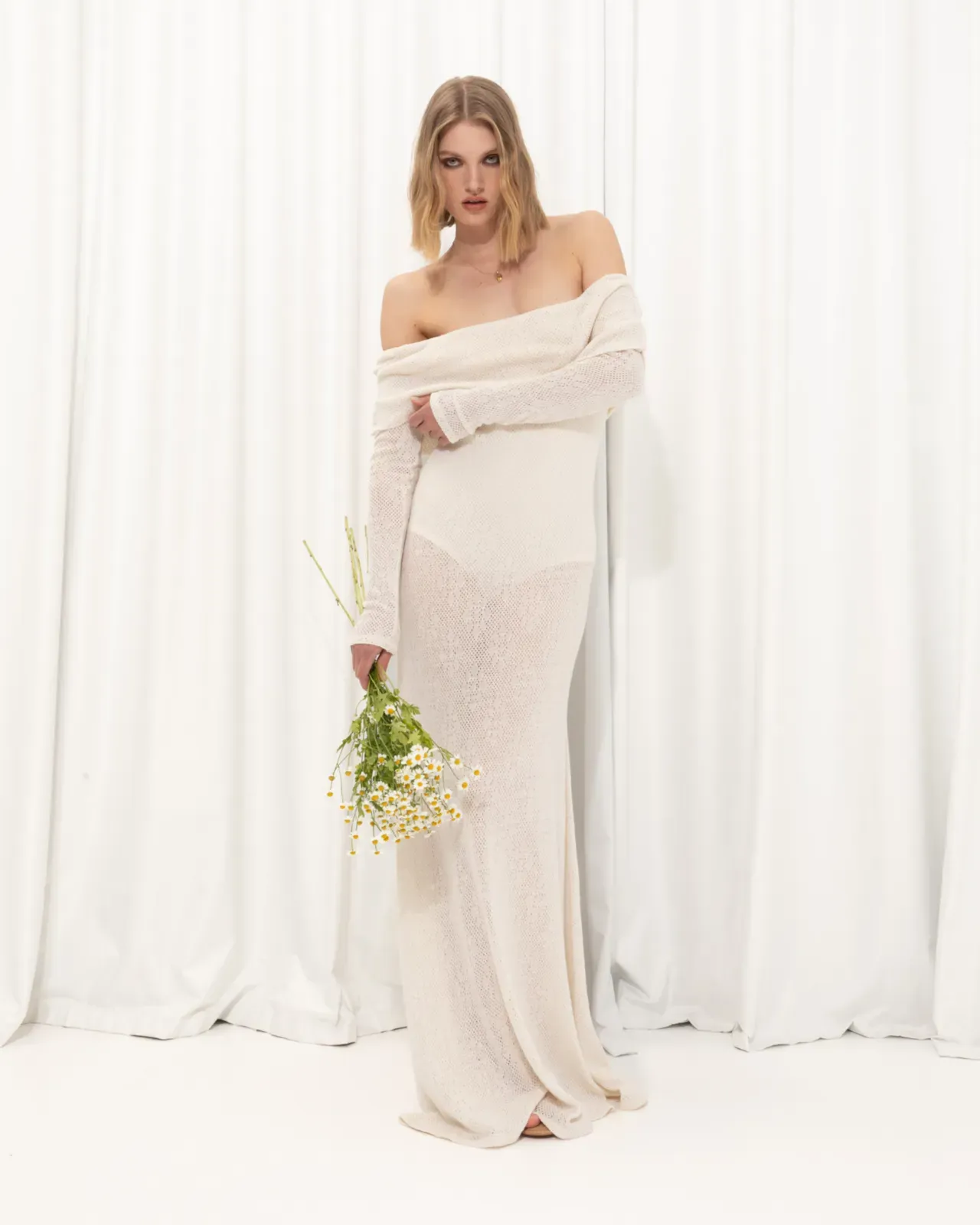 Picture of Ecru Crocheted Maxi Dress