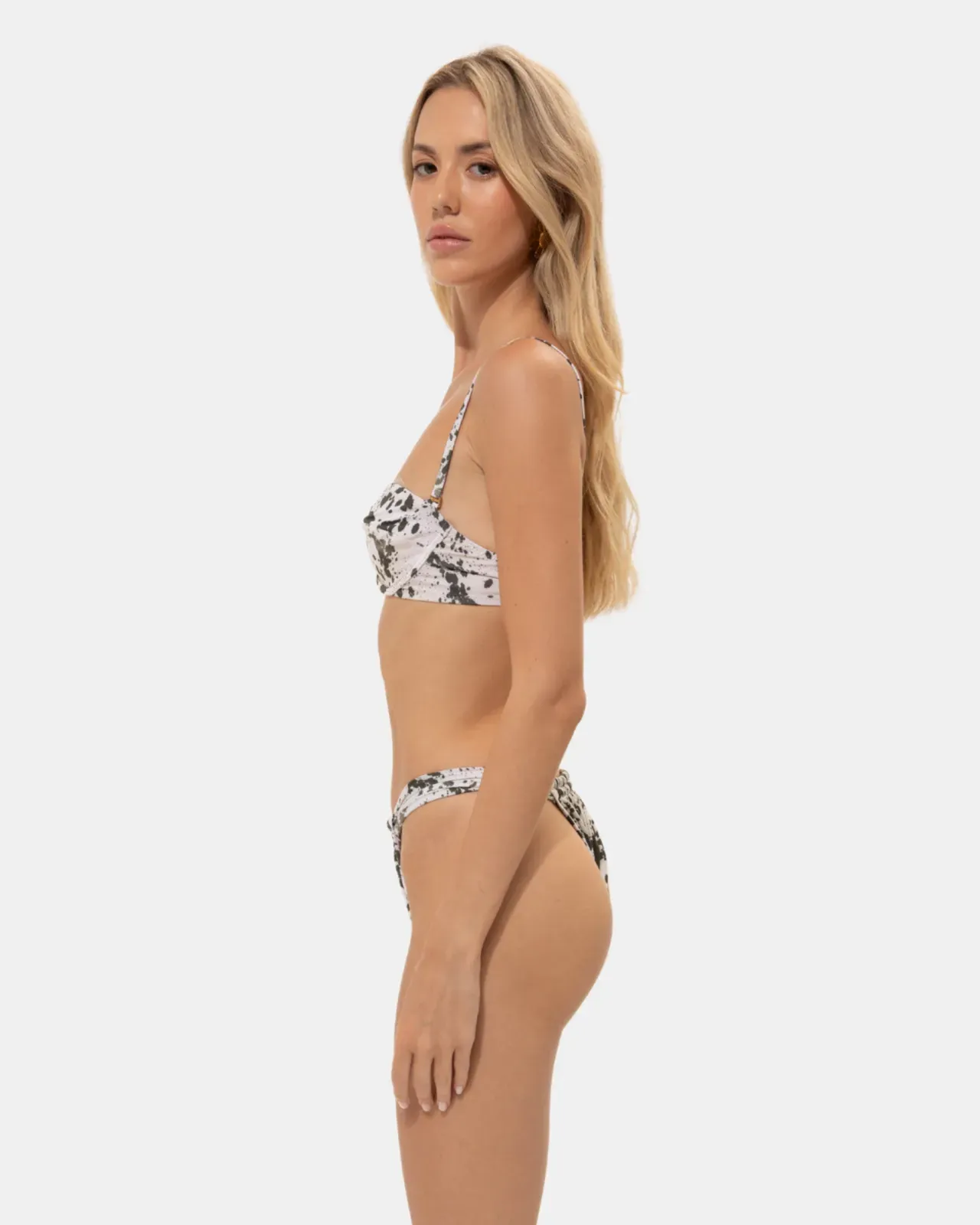 Picture of Animal Print Gathered Strap Bikini Bottoms