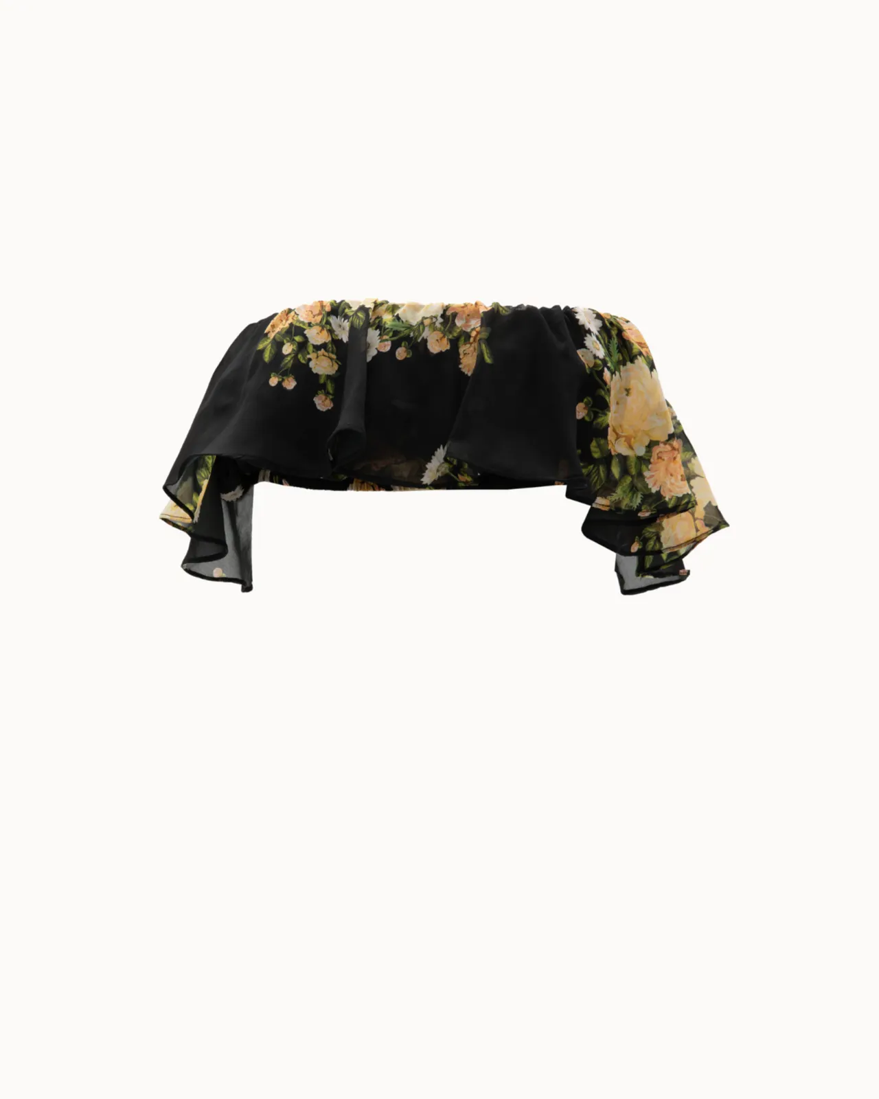 Picture of Black Floral Ruffled Top