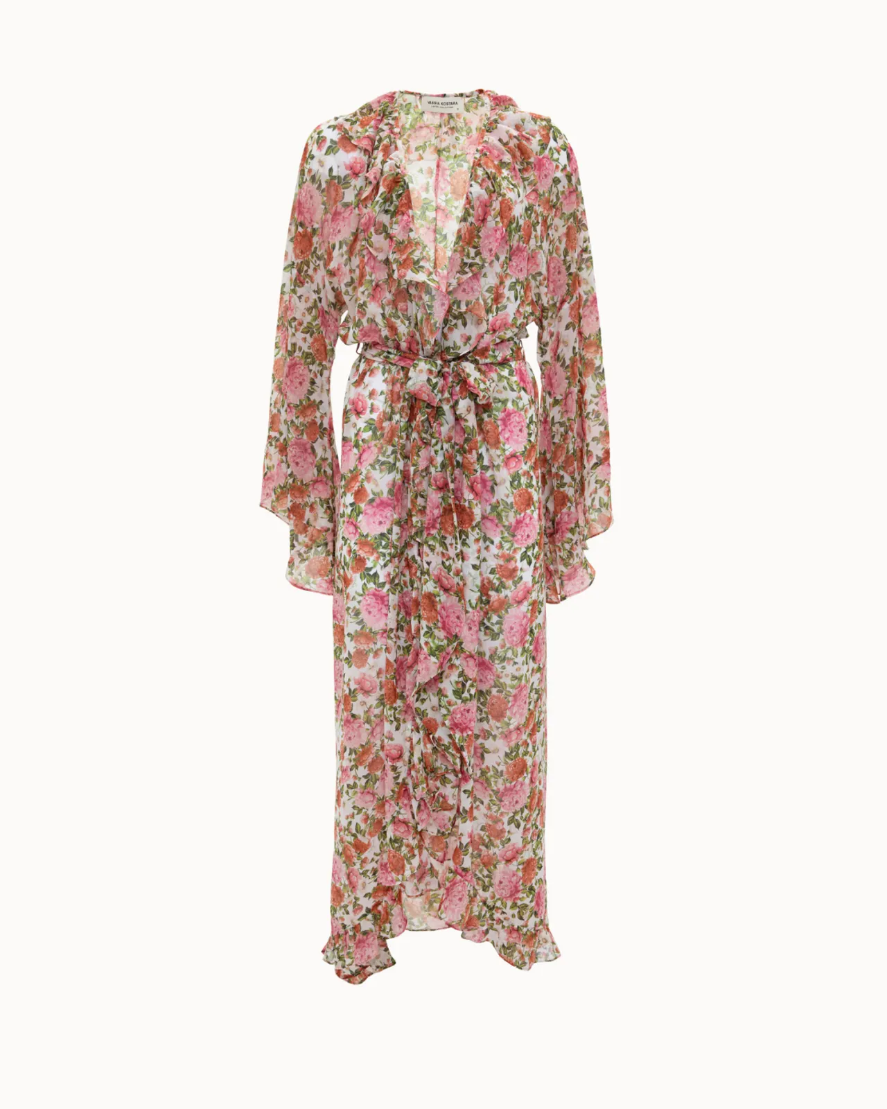 Picture of Pink Floral Ruffled Kimono