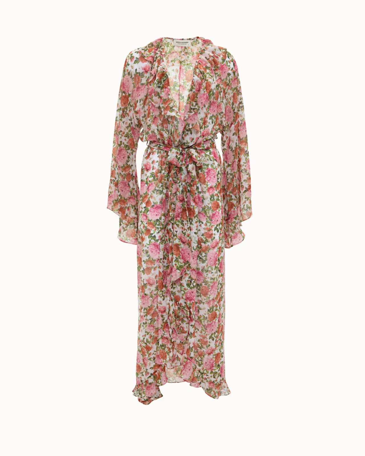 Picture of Pink Floral Ruffled Kimono