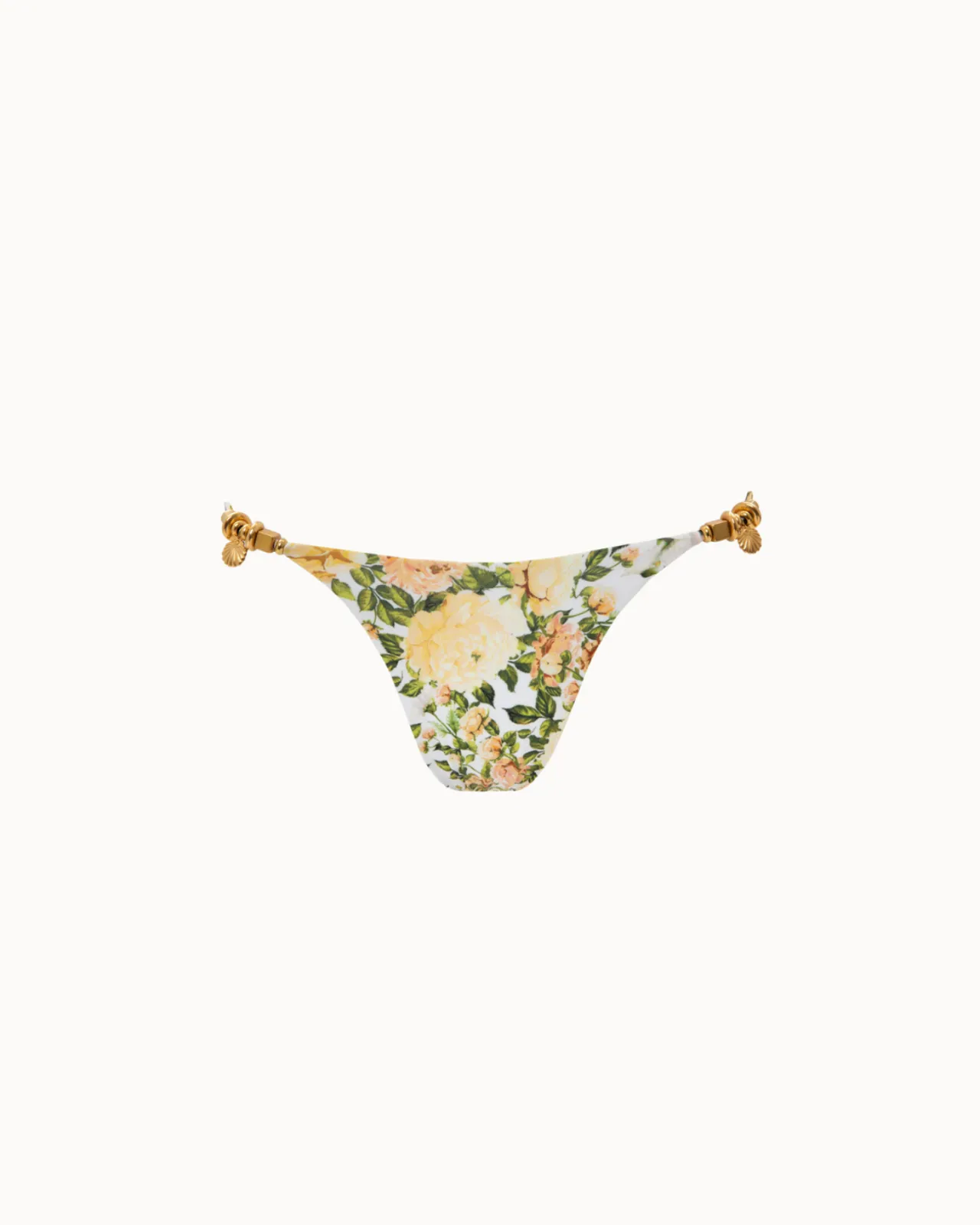 Picture of Yellow Floral Thin Strap Bikini Bottoms