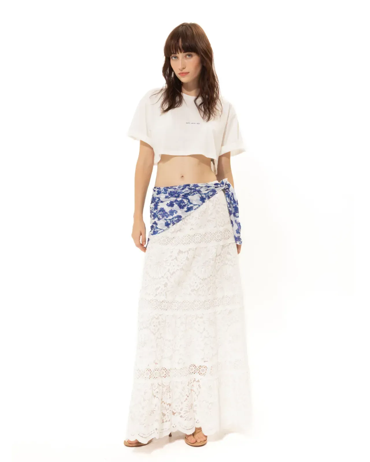 Picture of White Summer Lace Maxi Skirt