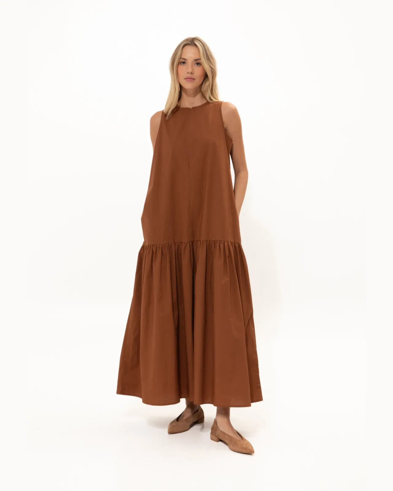 Picture of Tan Cotton Dress