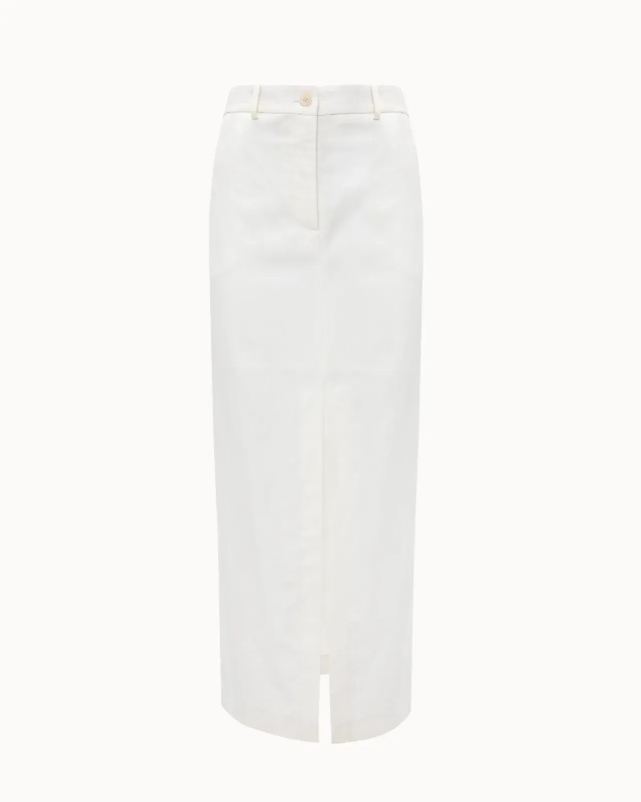 Picture of White Straight-Line Midi Skirt