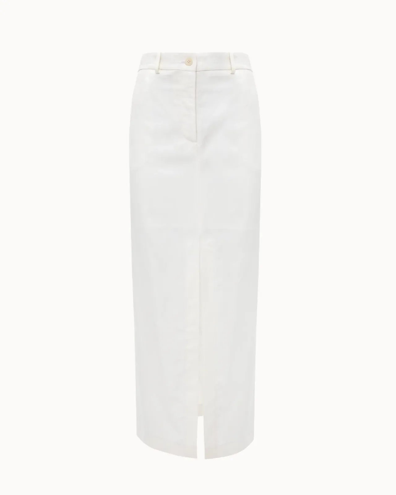 Picture of White Straight-Line Midi Skirt