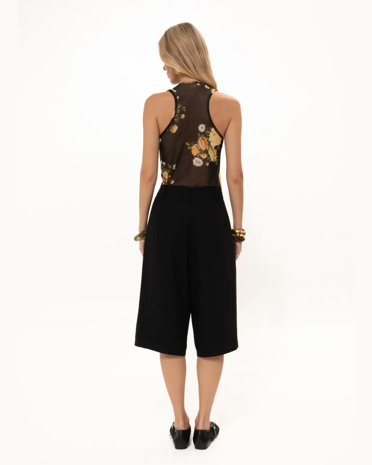 Picture of Black Floral Tank Top