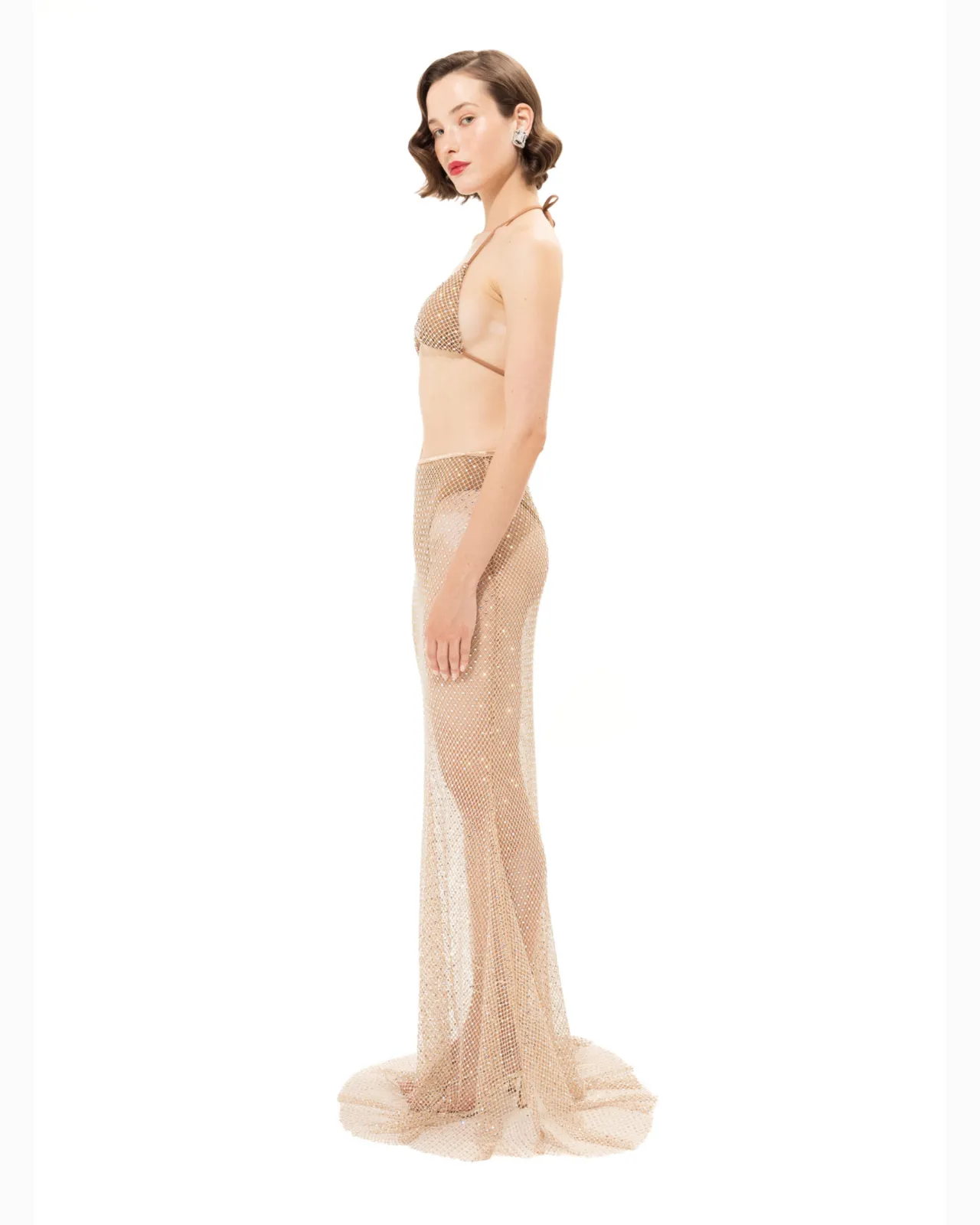 Picture of Glowing Maxi Skirt With Rhinestones