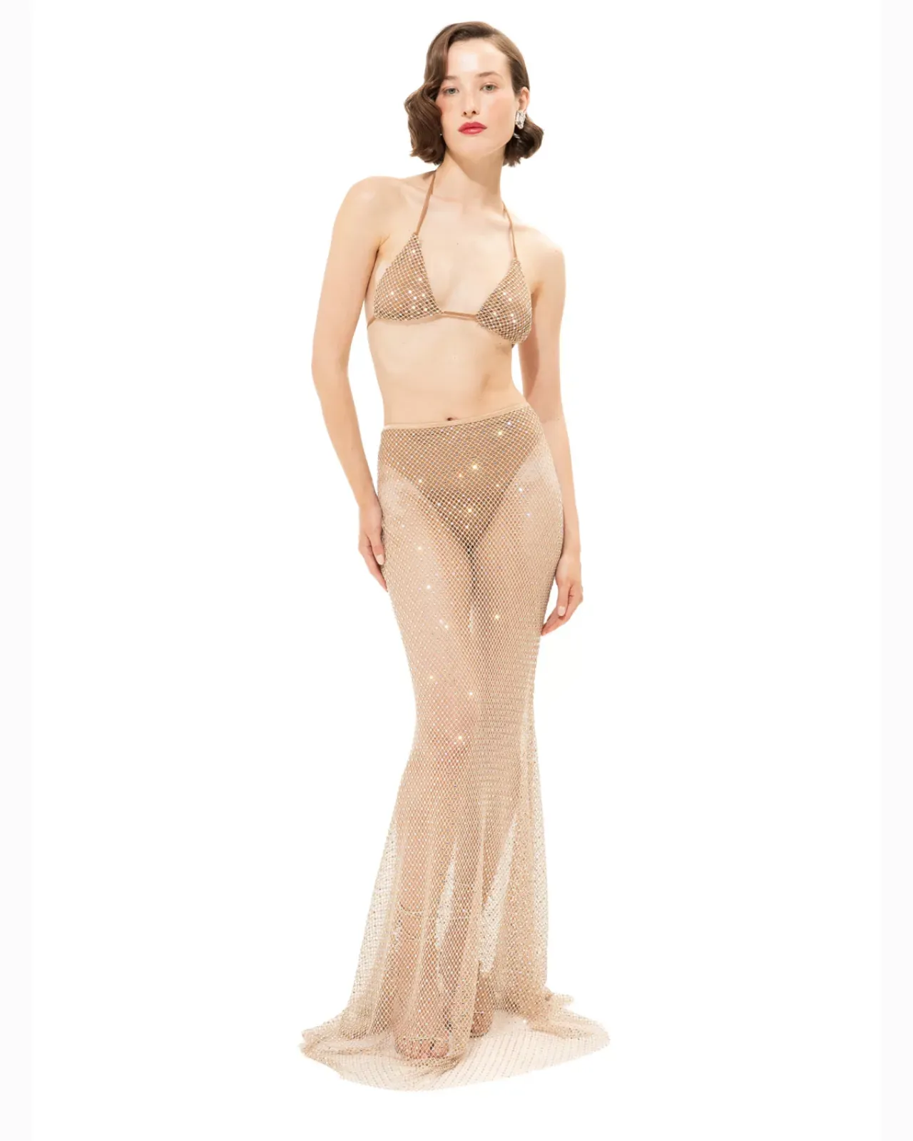 Picture of Glowing Maxi Skirt With Rhinestones