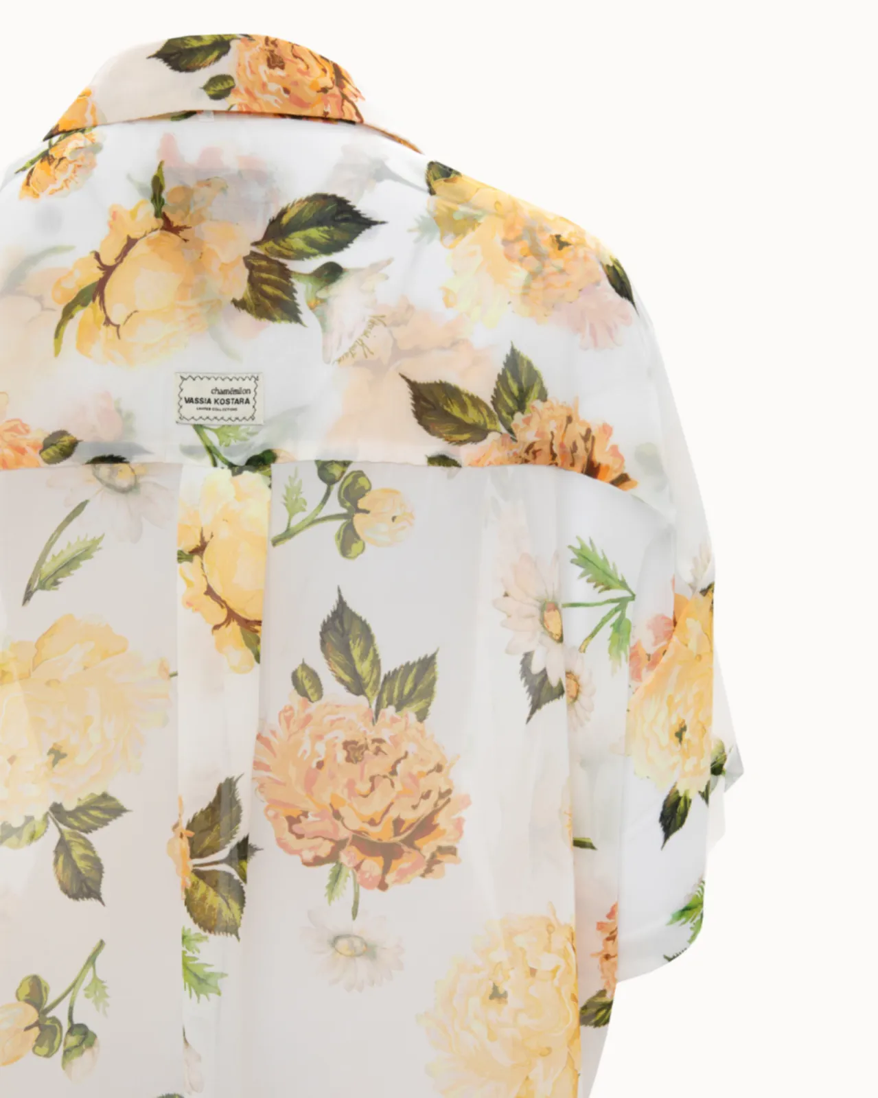 Picture of White Floral Short-Sleeved OS Shirt