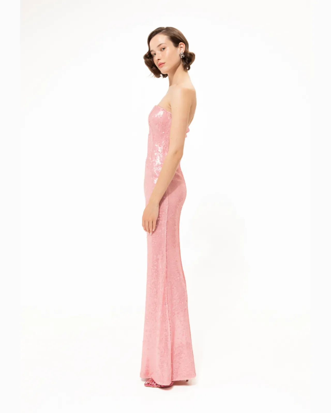 Picture of Pink Sequined Maxi Dress