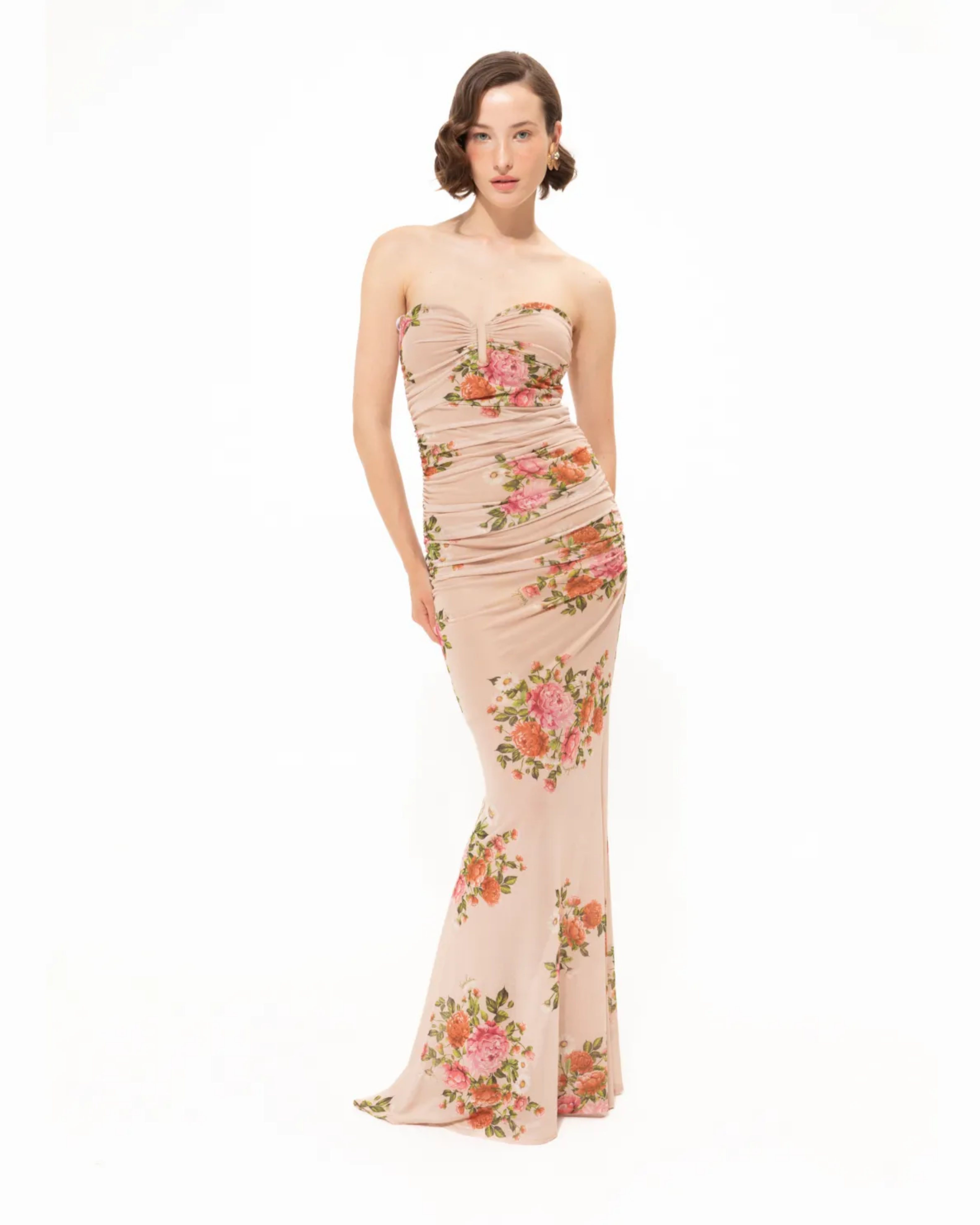 Picture of Pink Romance Strapless Mesh Dress