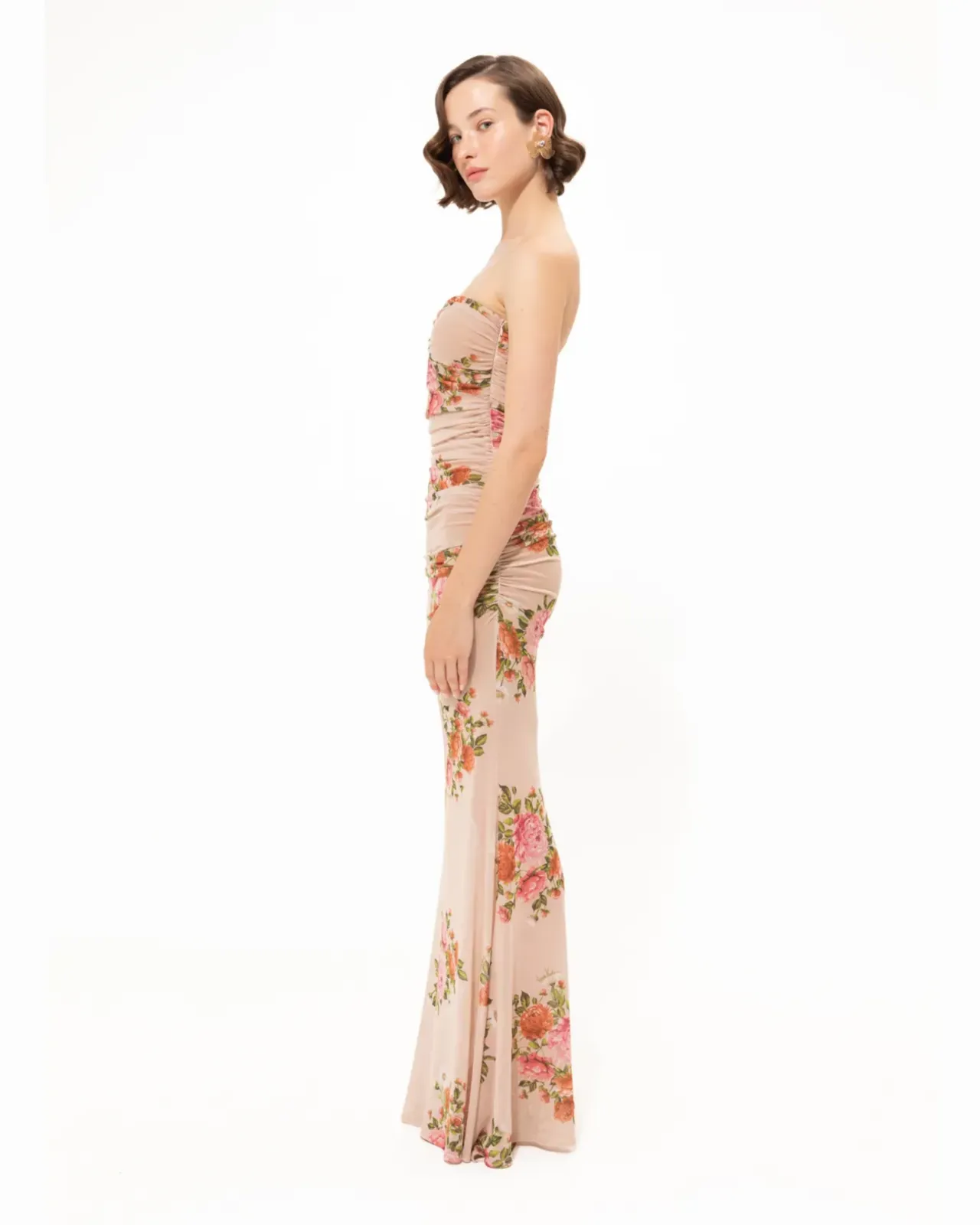 Picture of Pink Romance Strapless Mesh Dress