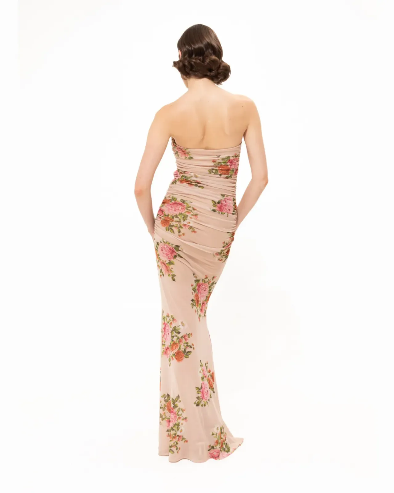 Picture of Pink Romance Strapless Mesh Dress