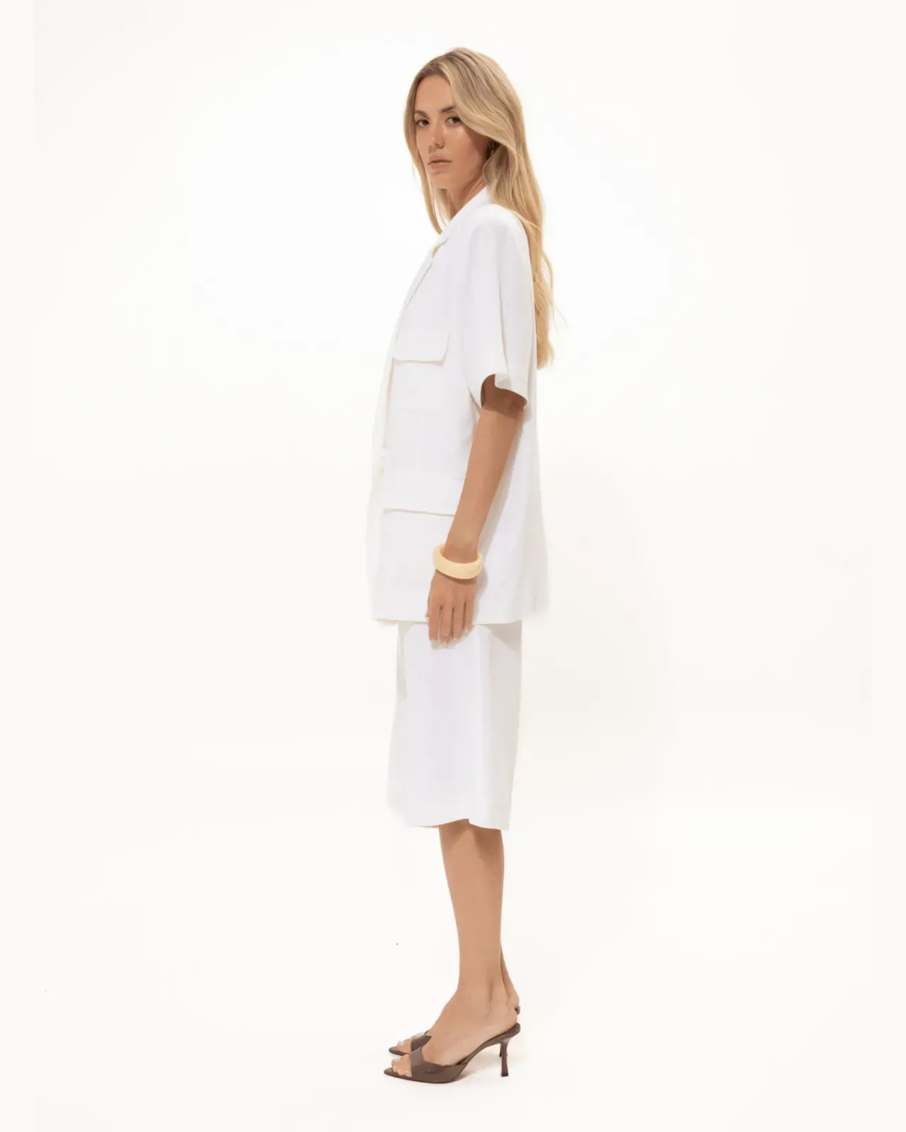 Picture of White Short-Sleeved Blazer