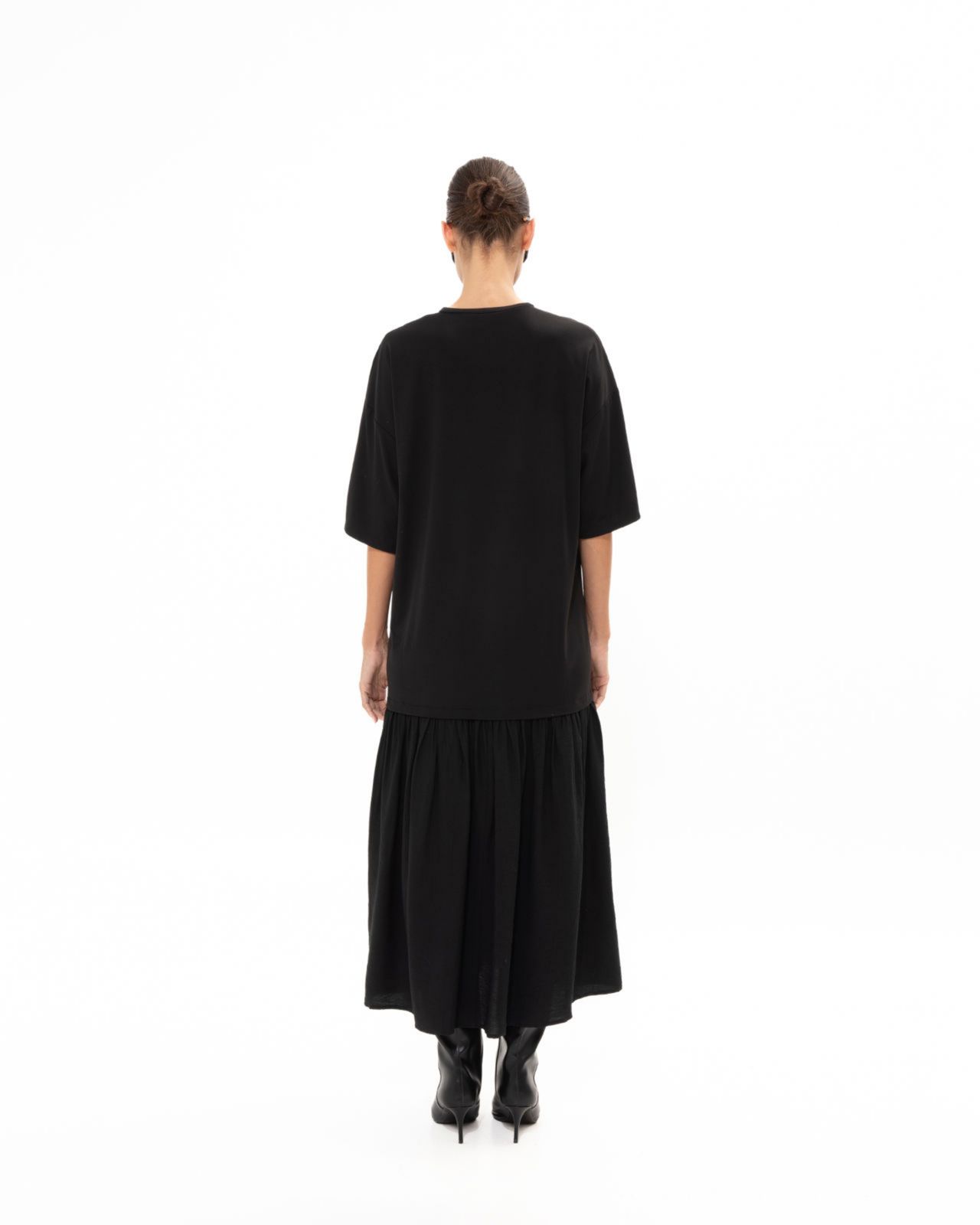 Picture of BLACK MIDI COTTON DRESS
