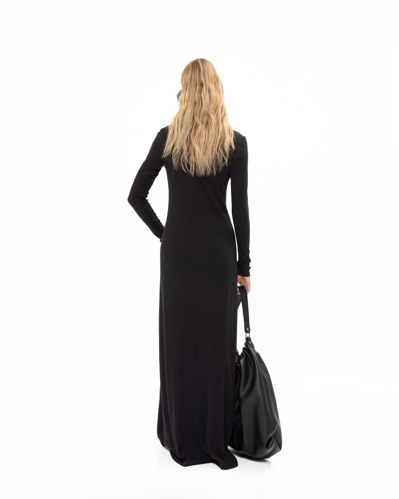 Picture of BLACK RIB MAXI DRESS