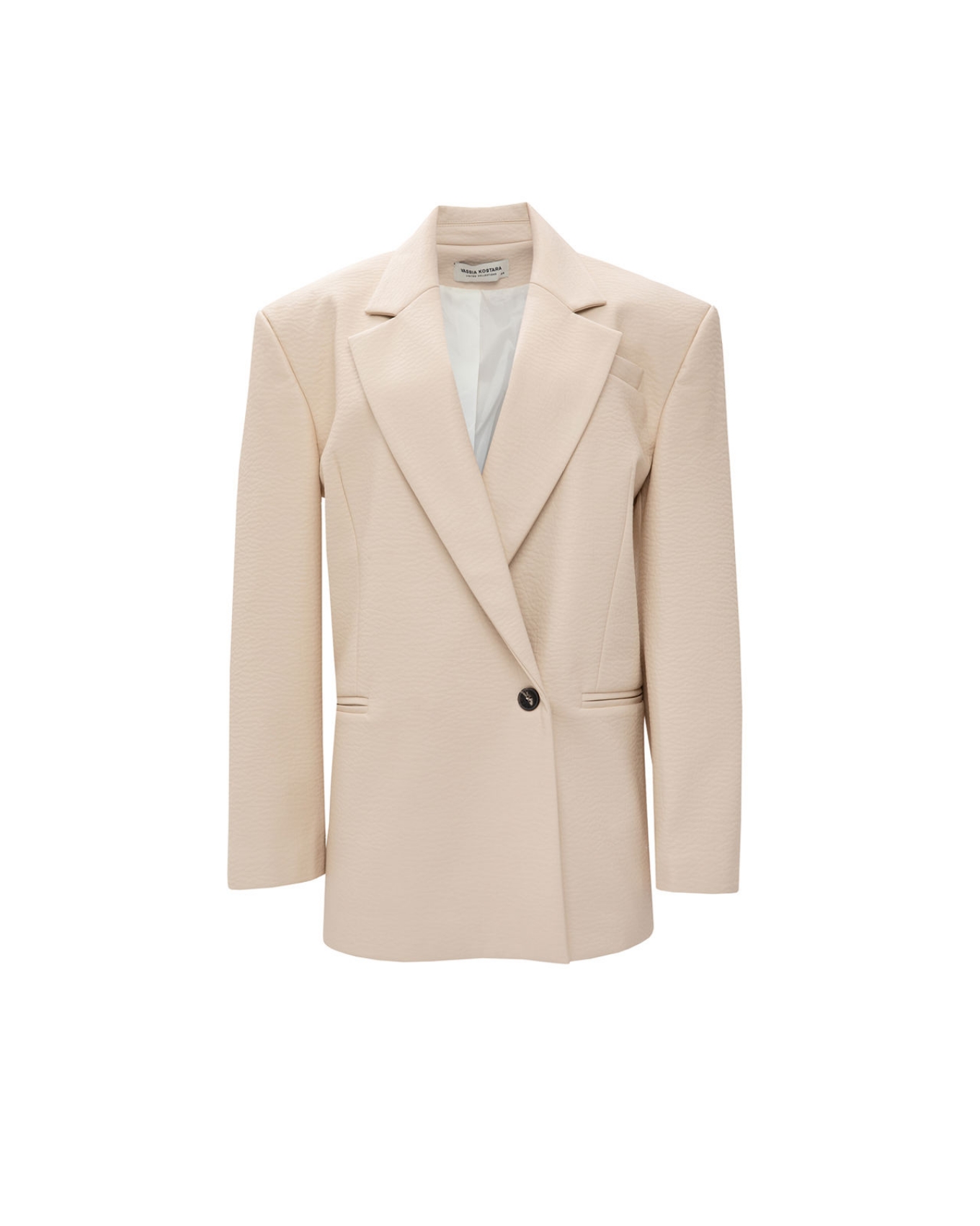 Picture of CREME FAUX LEATHER BLAZER