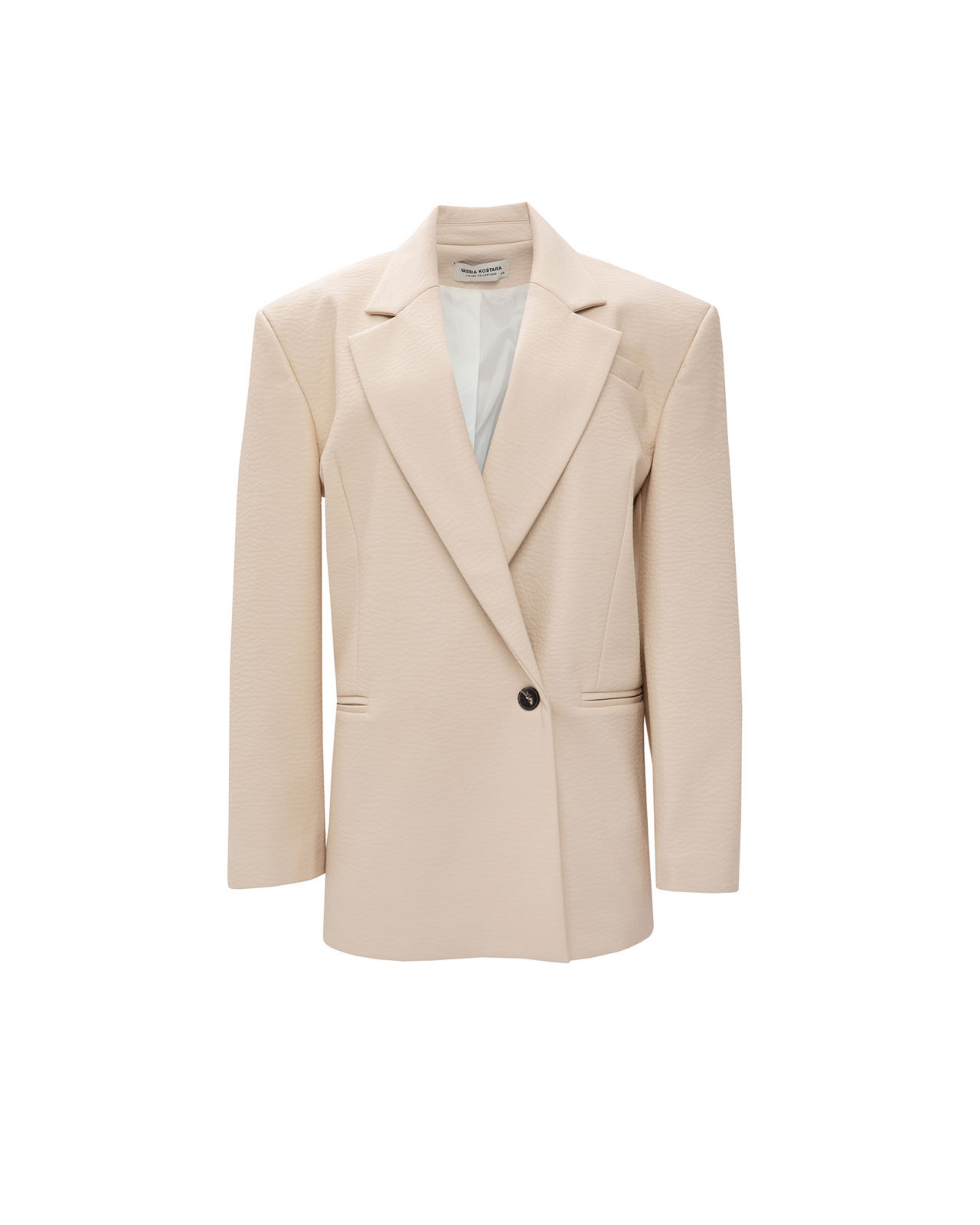Picture of CREME FAUX LEATHER BLAZER