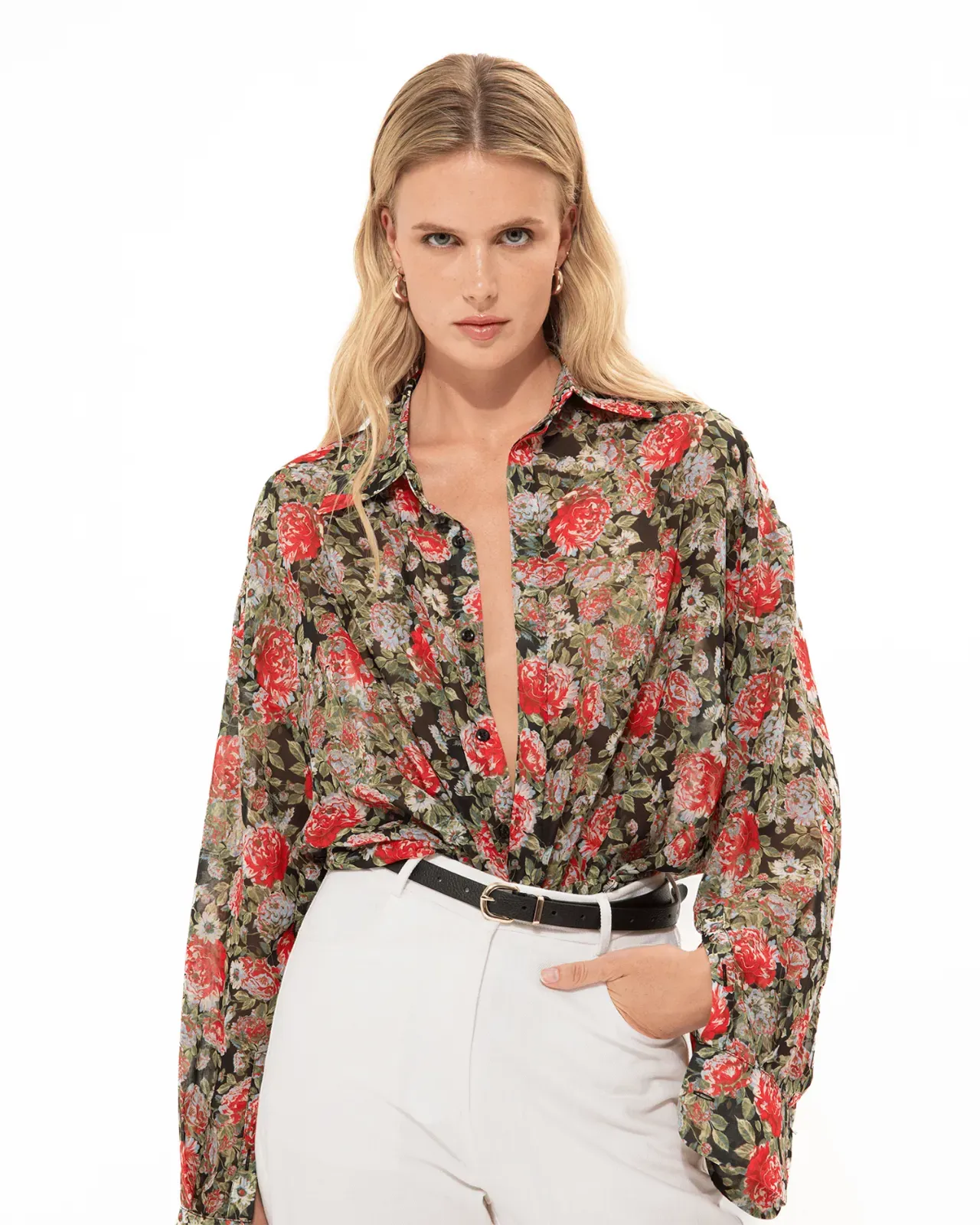 Picture of RED FLORAL OS SHIRT