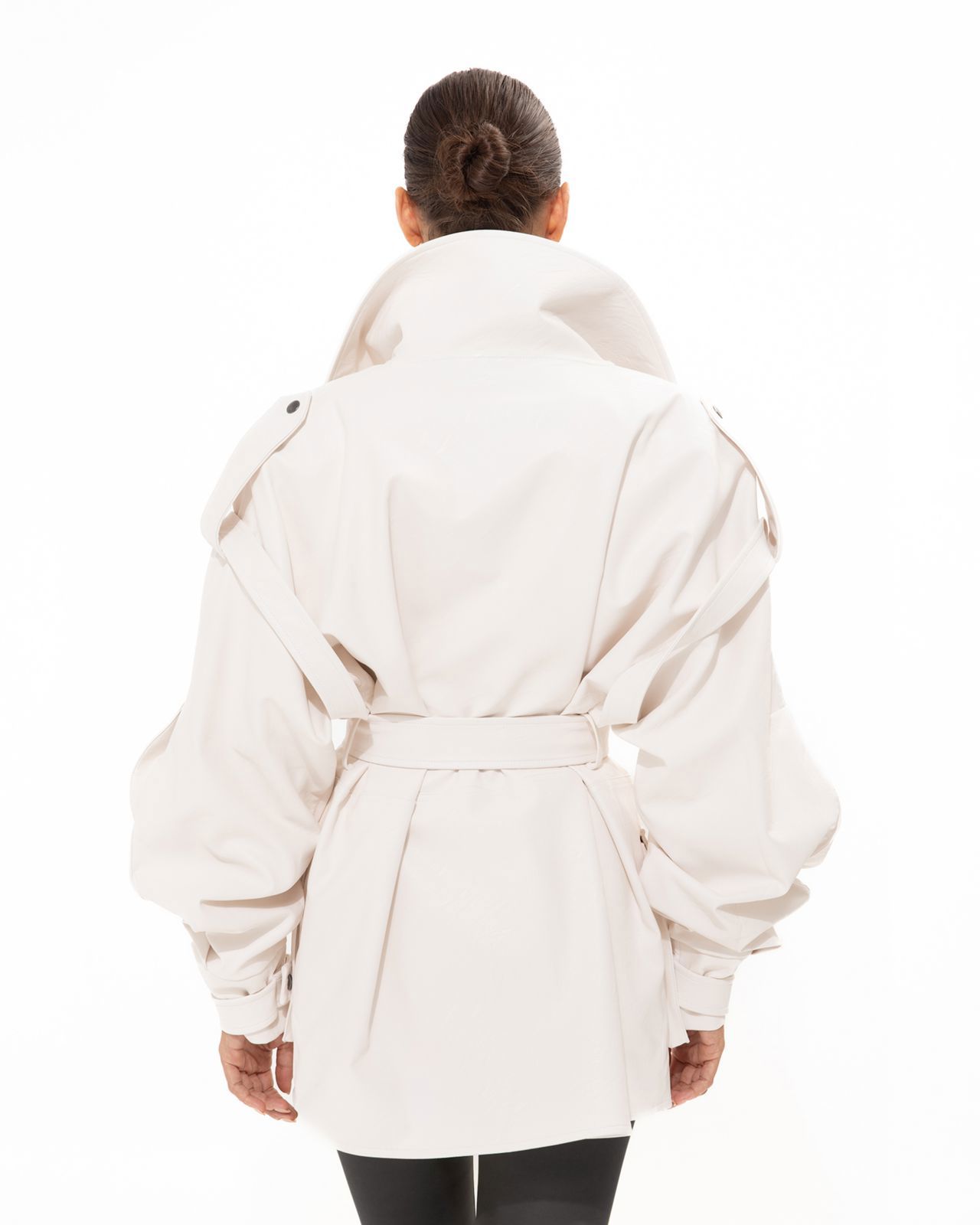 Picture of WHITE FAUX LEATHER JACKET