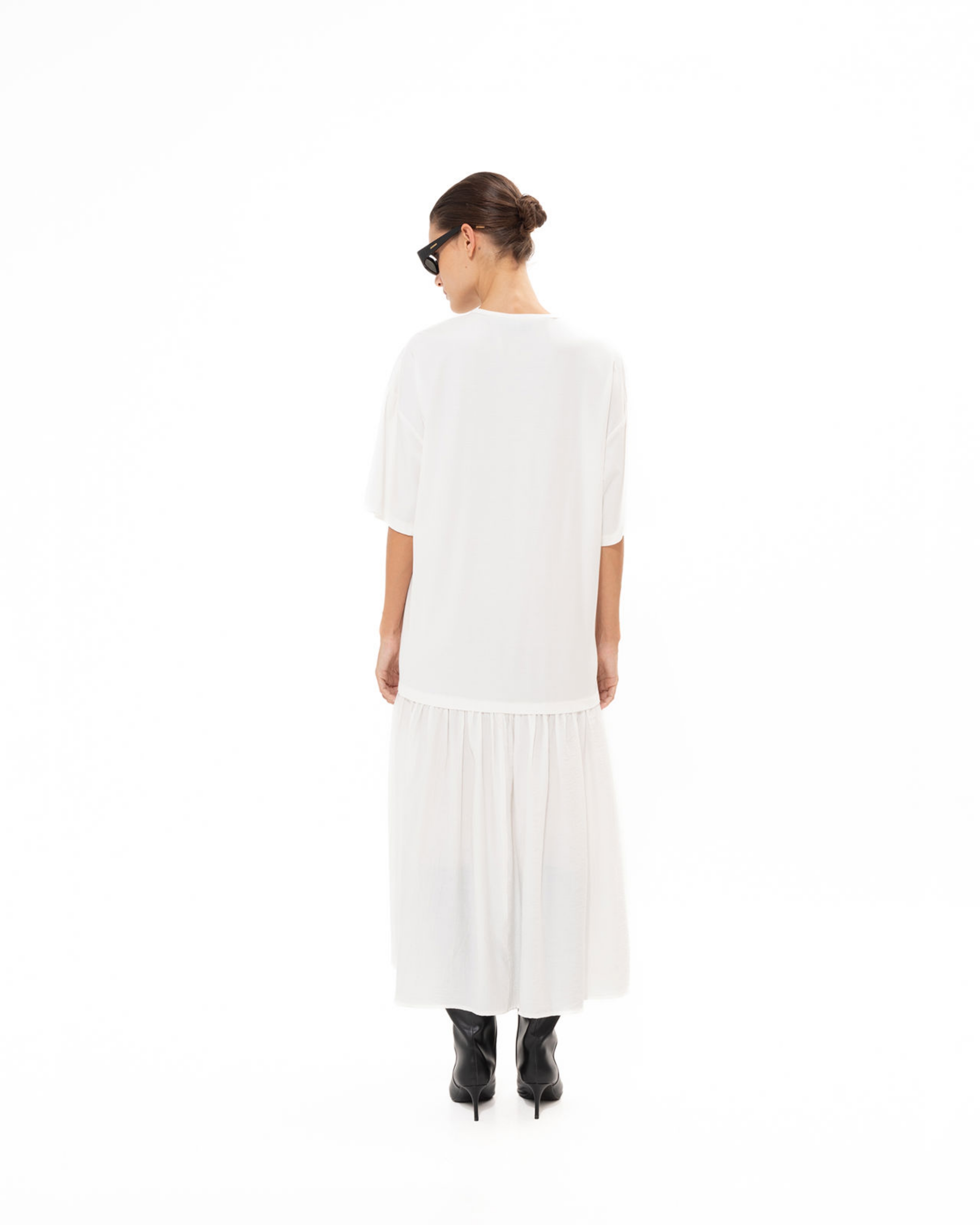 Picture of WHITE MIDI COTTON DRESS