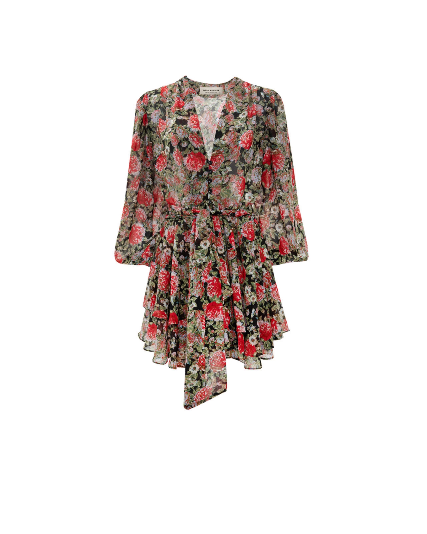 Picture of RED FLORAL MINI DRESS