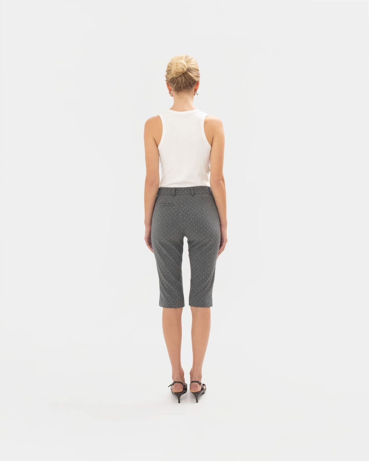 Picture of GREY SPARKLE CAPRI PANTS
